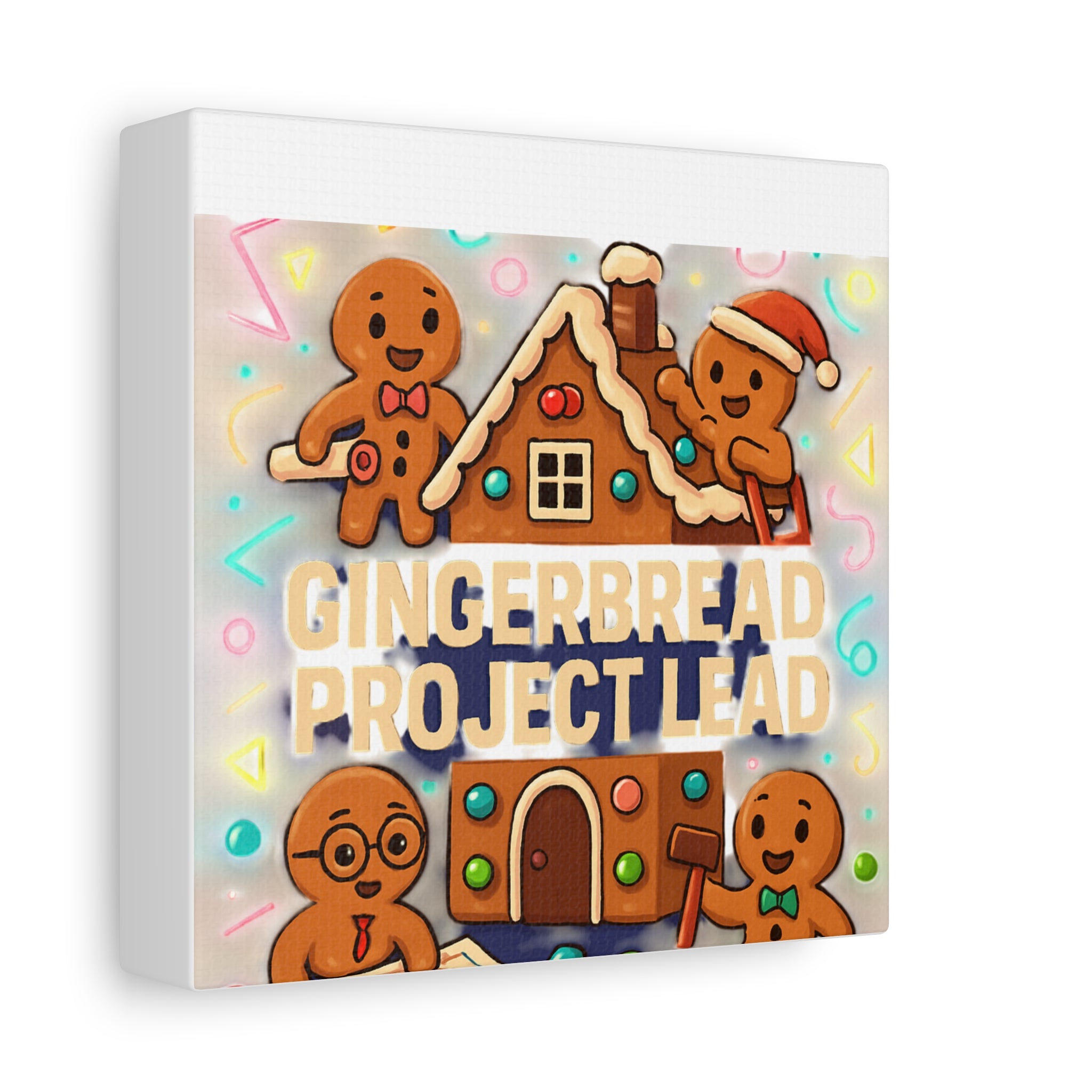Gingerbread Project Lead Canvas Art — Holiday Kitchen Wall Decor