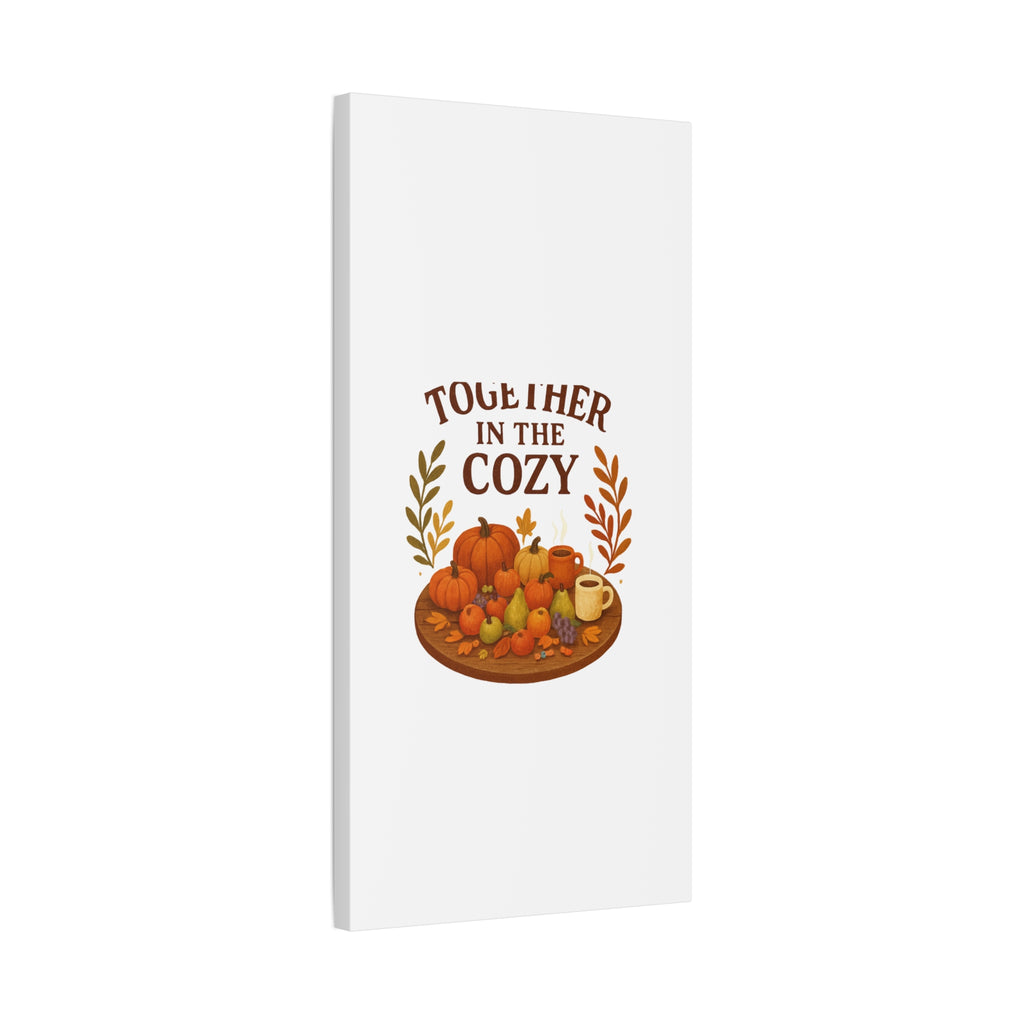 Fall Harvest Cozy Canvas Wall Art – "In The Cozy" Pumpkin & Coffee Autumn Decor