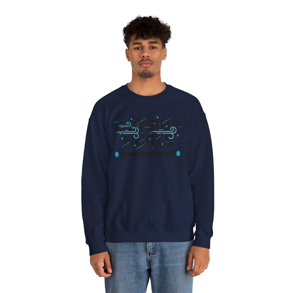 OUTSIDE HURTS Sweatshirt | Winter meme, Cold humor minimalist crewneck