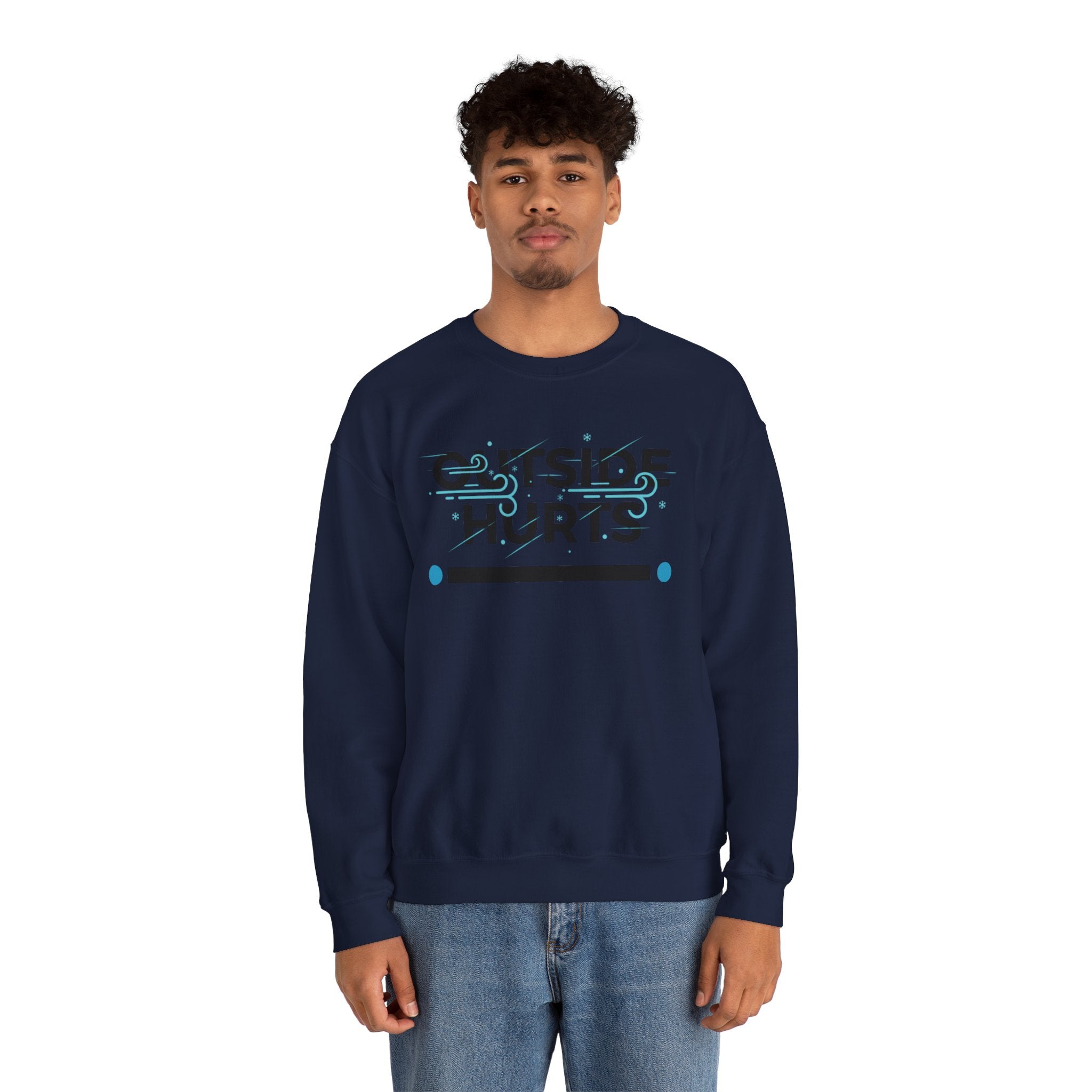 OUTSIDE HURTS Sweatshirt | Winter meme, Cold humor minimalist crewneck