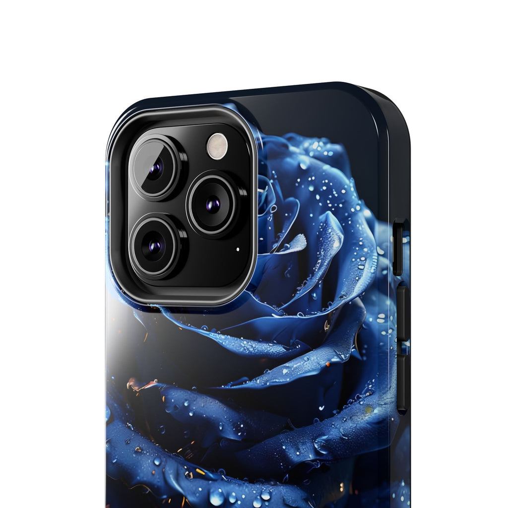 iPhone 17 Pro Max Tough Phone Case - Elegant Blue Rossy Design