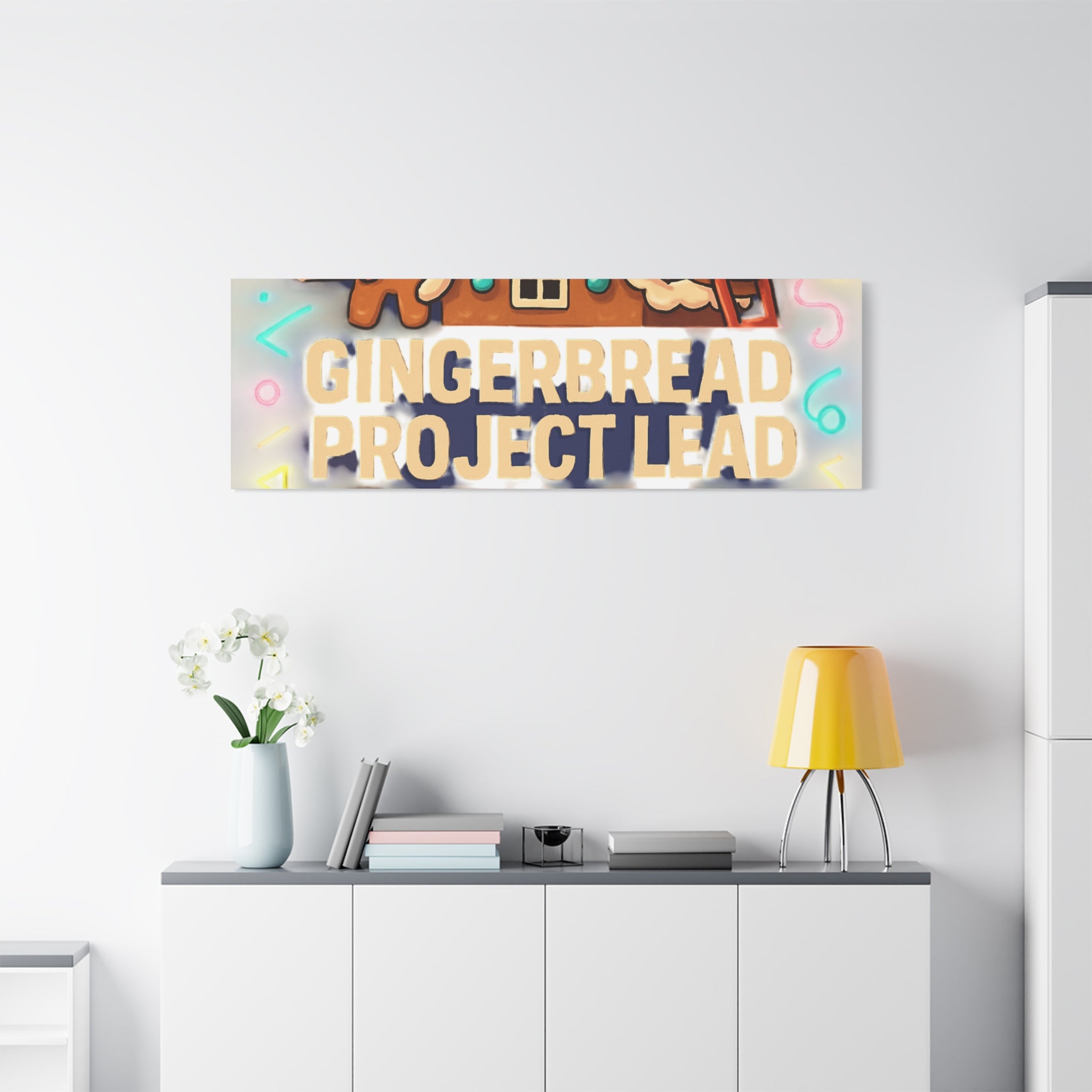 Gingerbread Project Lead Canvas Art — Holiday Kitchen Wall Decor
