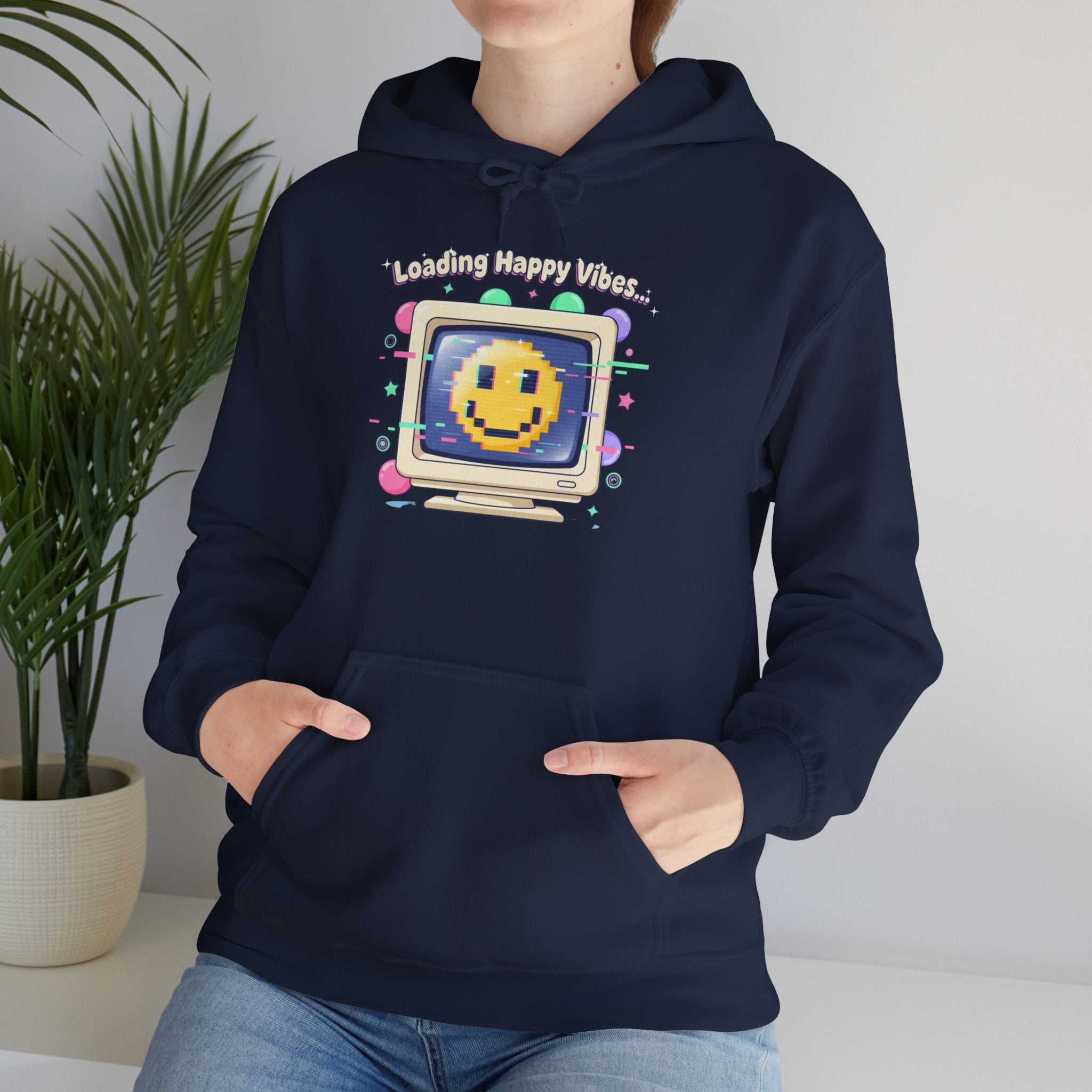 Virtual Pet Popup Hoodie | Y2K retro tech, pixel smile interface