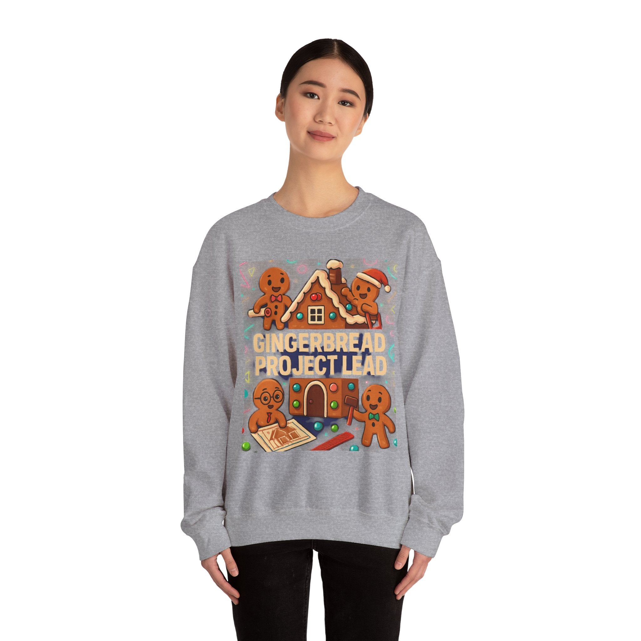 Gingerbread Project Lab Sweatshirt — Cute Holiday Cookie House Crewneck