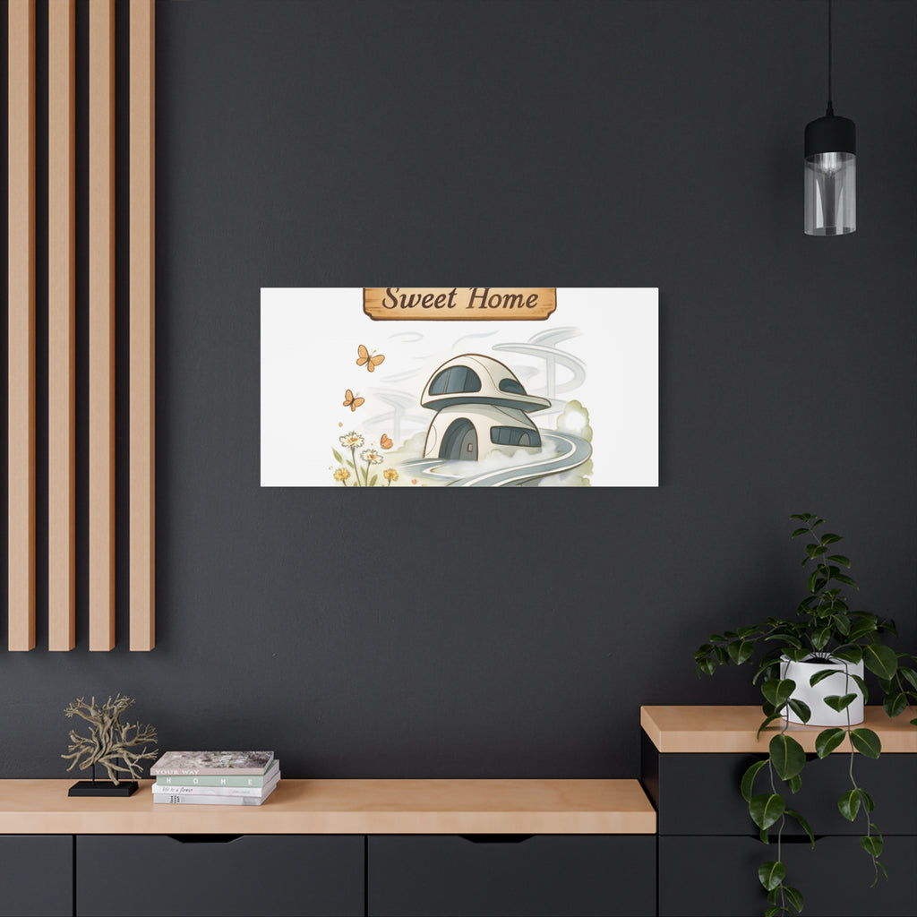 Home Sweet Home Canvas Wall Art — Cozy Cottage Matte Stretched Canvas