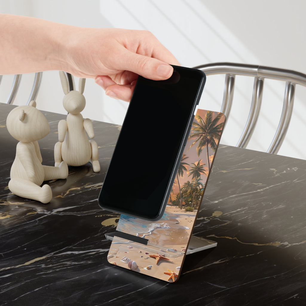 Tropical Smartphone Stand, Mobile Display Holder, Beach Decor, Phone Holder for Desk, Gift for Tech Lovers, Coastal Vibes