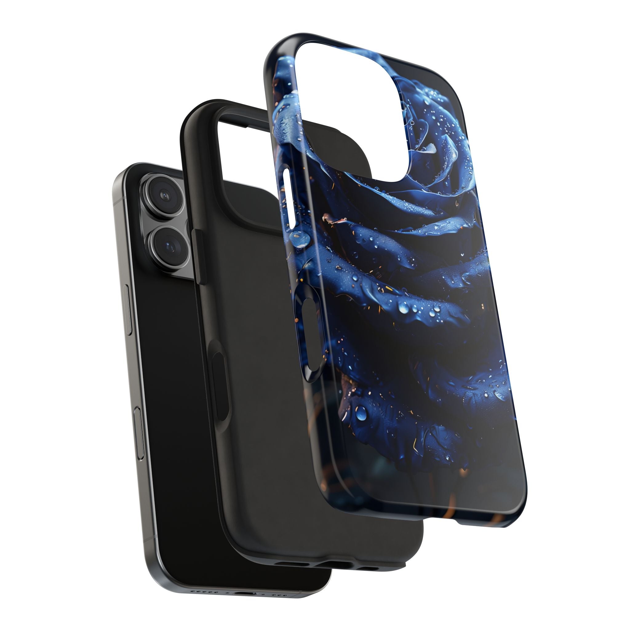 iPhone 17 Pro Max Tough Phone Case - Elegant Blue Rossy Design