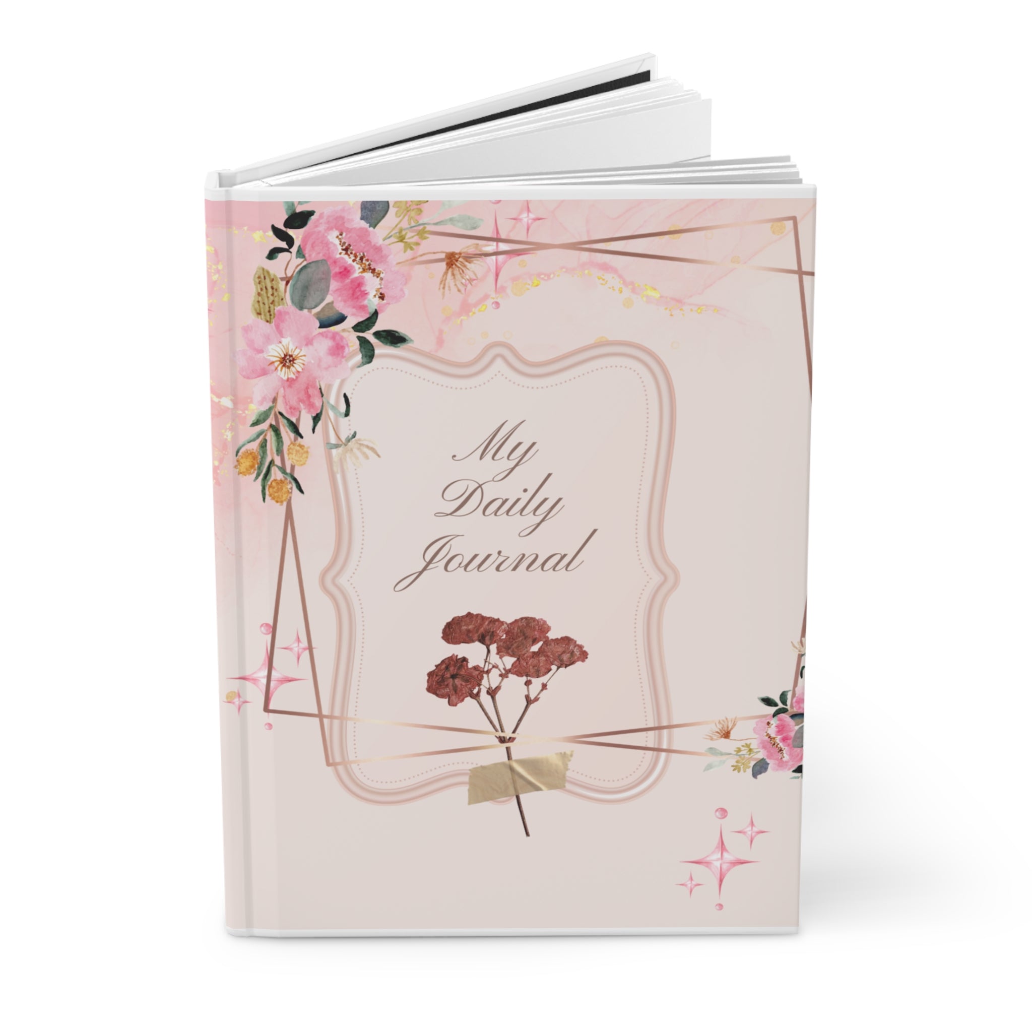 Floral Hardcover Journal - My Daily Journal, Stress Relief, Gift for Her, Elegant Planner, Writing Diary, Self-Care Notepad