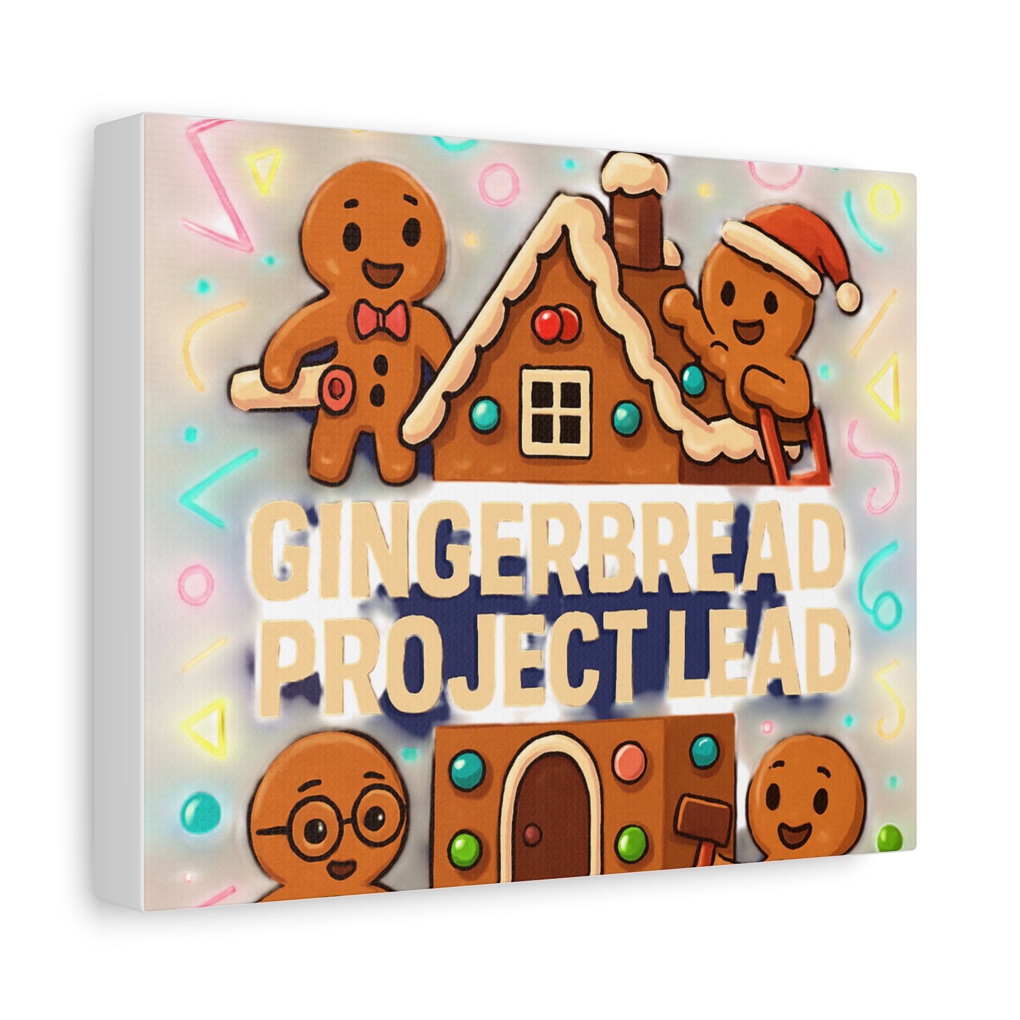 Gingerbread Project Lead Canvas Art — Holiday Kitchen Wall Decor