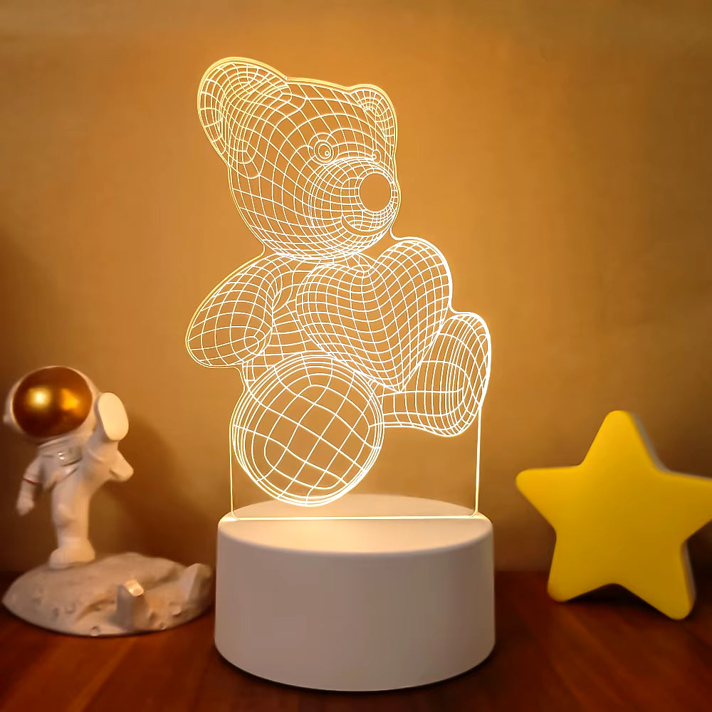 Transform Your Space with the 3D LED Night Light - A Creative Illusion Lamp for Home Decor