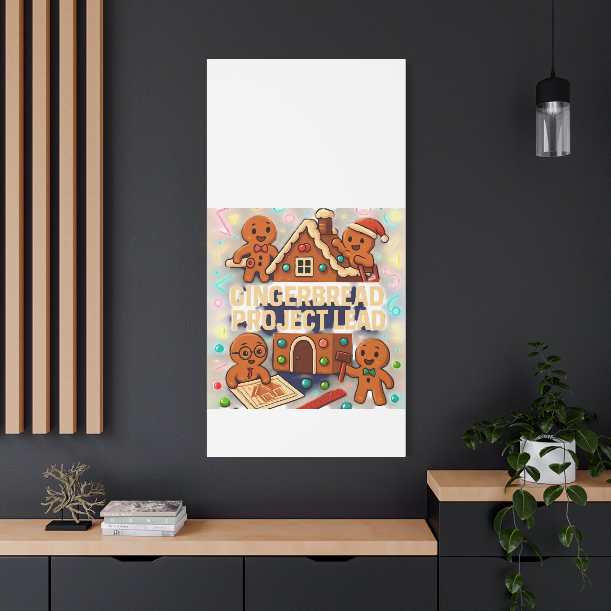 Gingerbread Project Lead Canvas Art — Holiday Kitchen Wall Decor