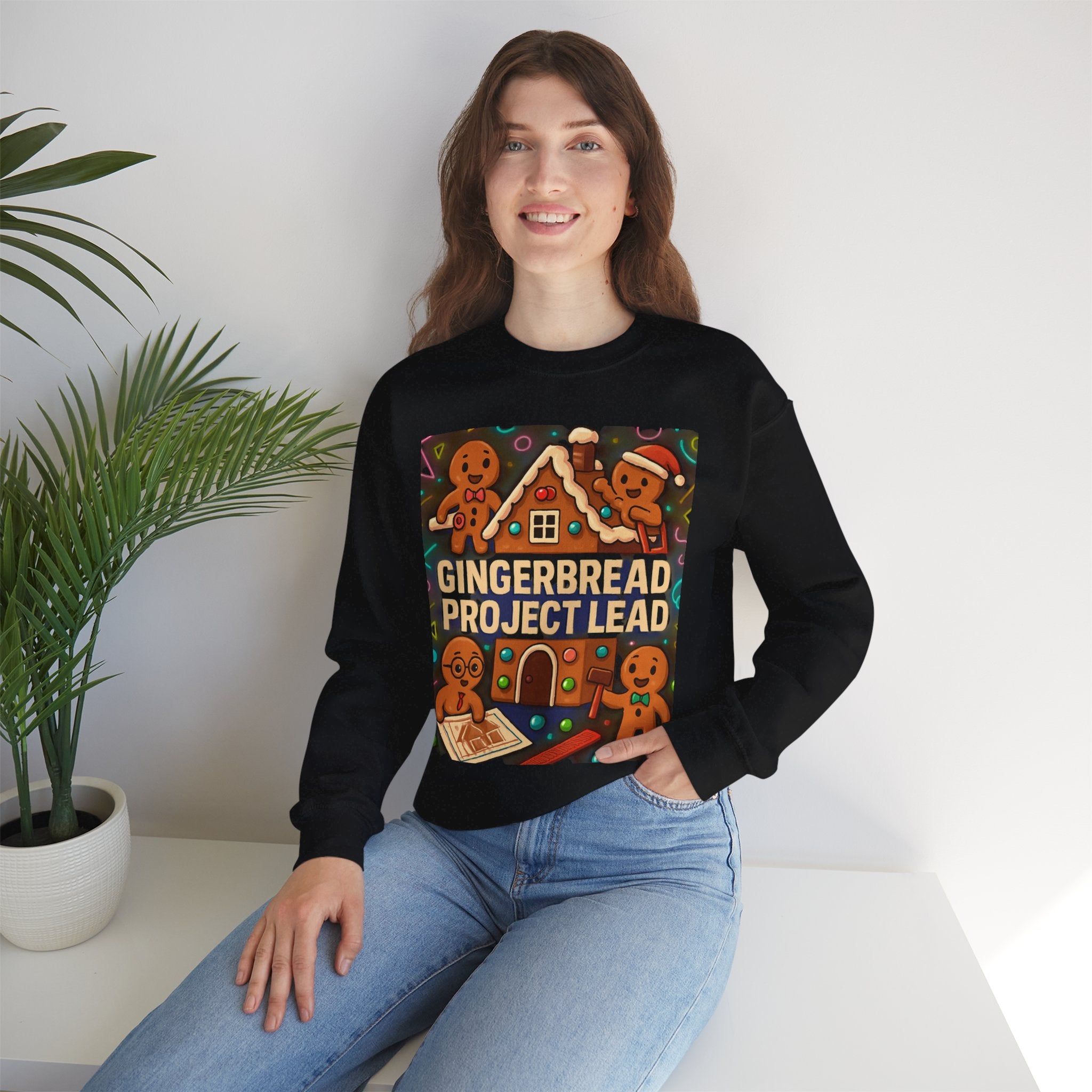 Gingerbread Project Lab Sweatshirt — Cute Holiday Cookie House Crewneck
