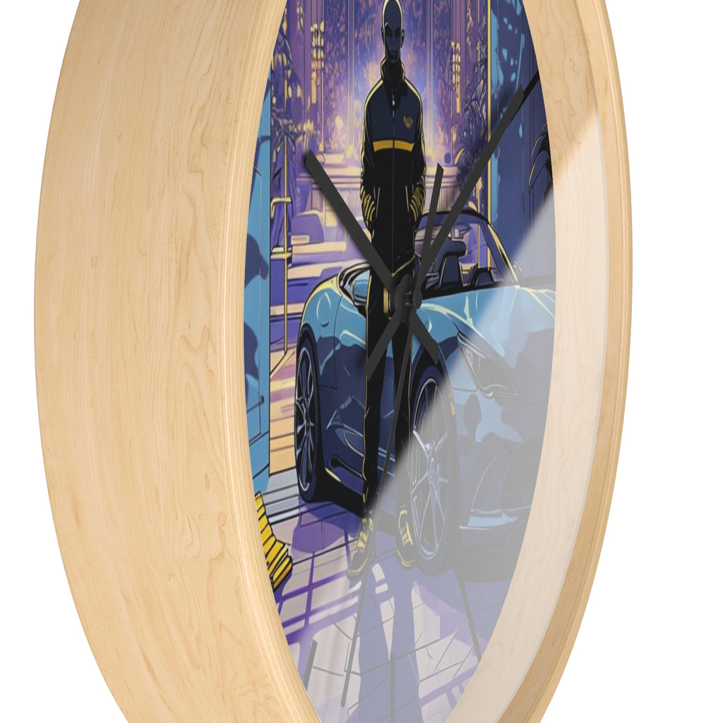 Luxury Sports Car Wall Clock — Modern Gangster Mansion Scene
