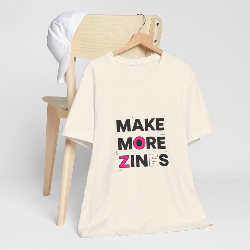 MAKE MORE ZINES Tee | ransom collage shirt, zine style cutout letters