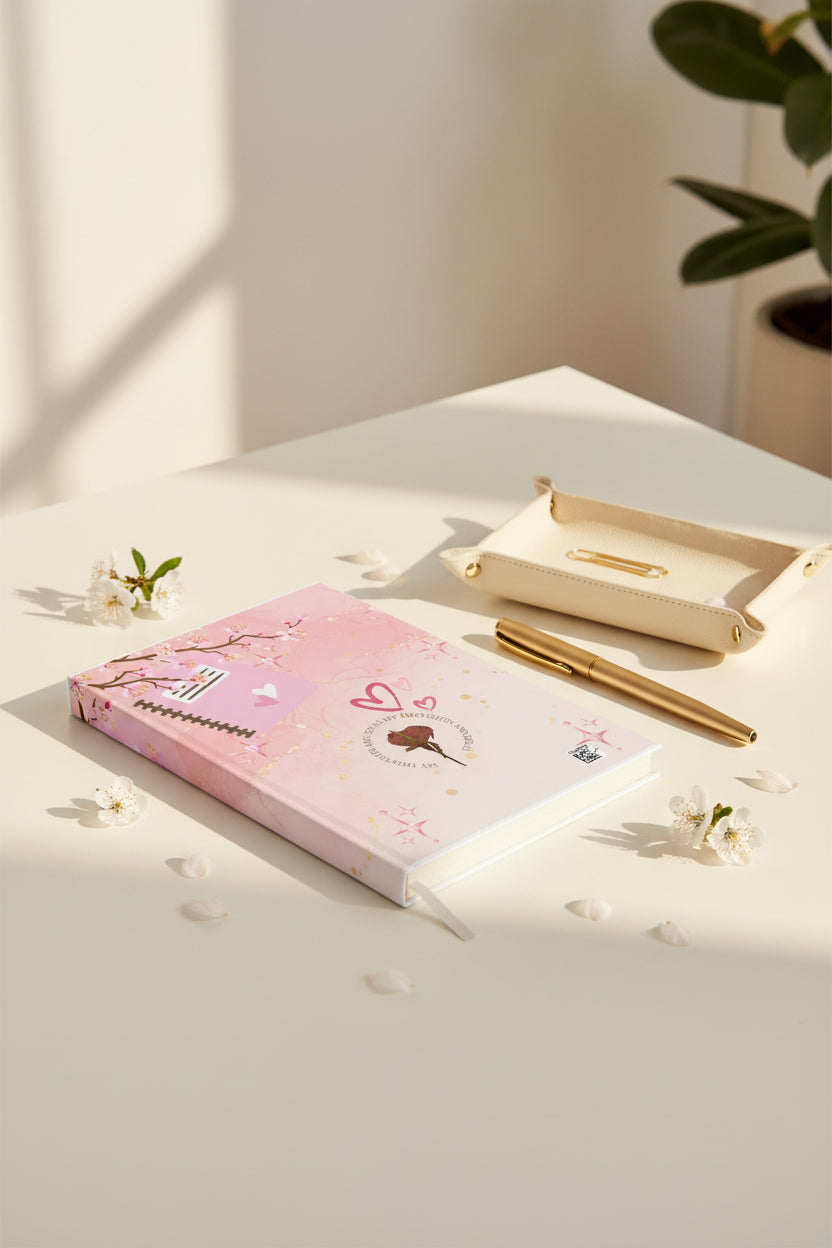 Floral Hardcover Journal - My Daily Journal, Stress Relief, Gift for Her, Elegant Planner, Writing Diary, Self-Care Notepad