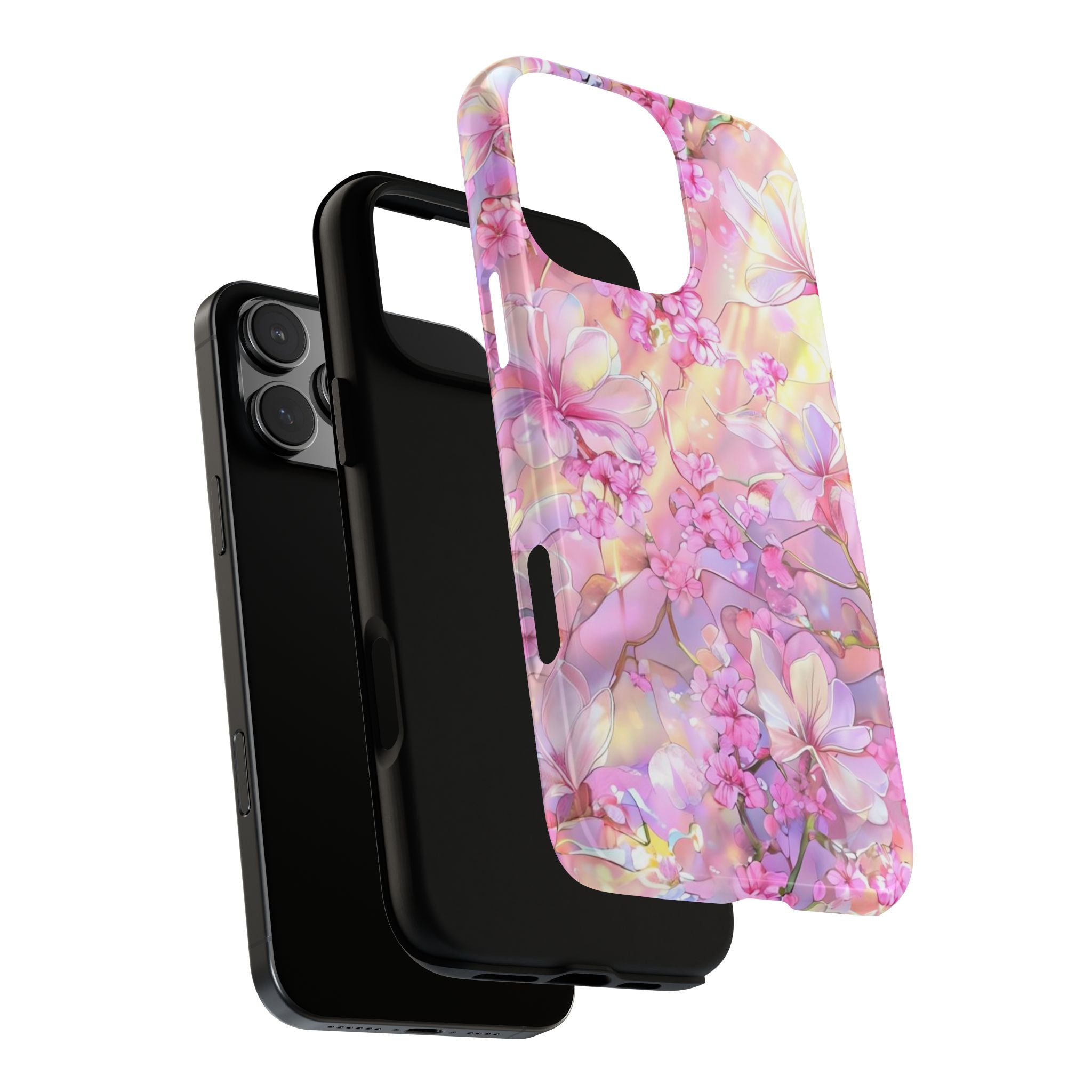 Floral Elegance Tough Phone Case – Dual-Layer Protection for iPhone 17/16/15 & Samsung | Glossy or Matte Finish | Morphesa