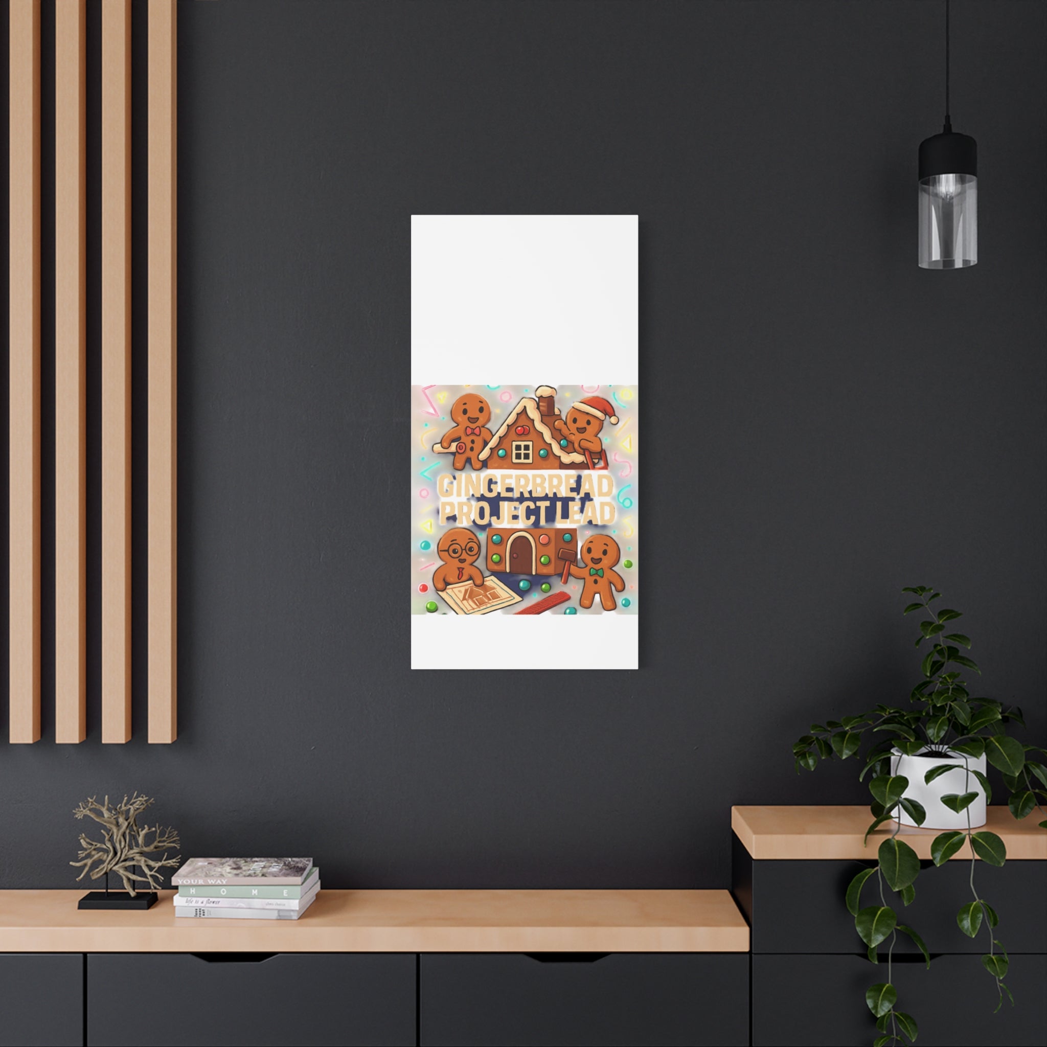 Gingerbread Project Lead Canvas Art — Holiday Kitchen Wall Decor