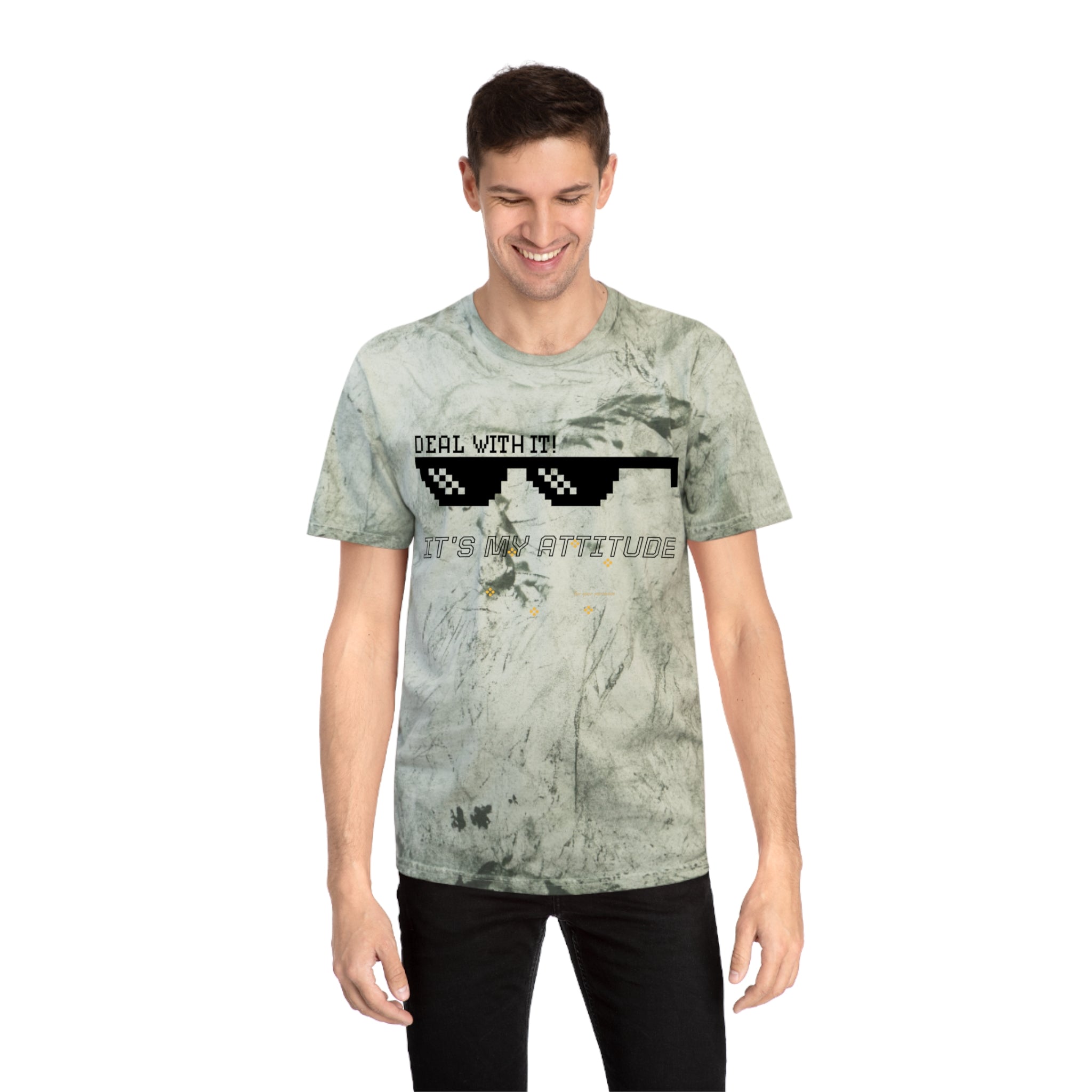 Deal With It Sunglasses Graphic Tee — "Deal With It! It’s My Attitude" Tie-Dye T-Shirt