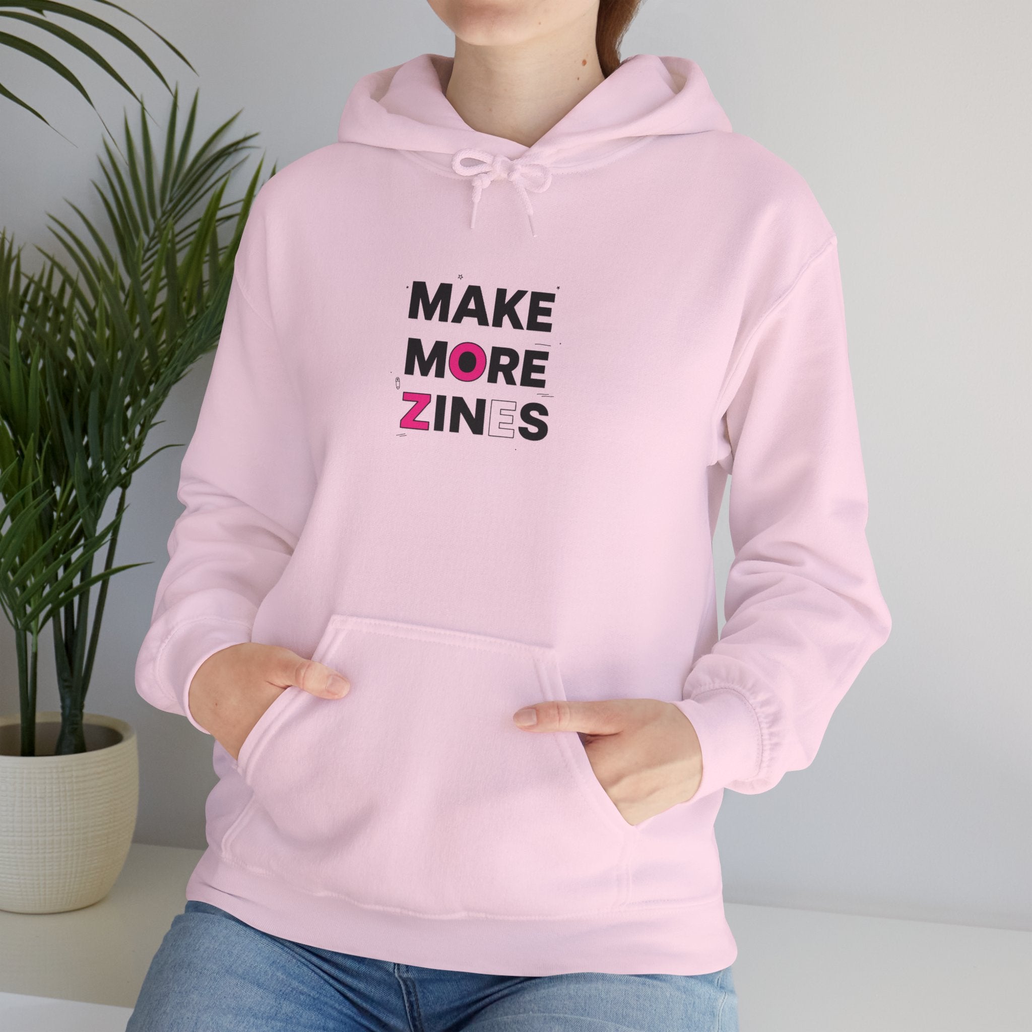 Make More Zines Hoodie | ransom collage, cutout letters design
