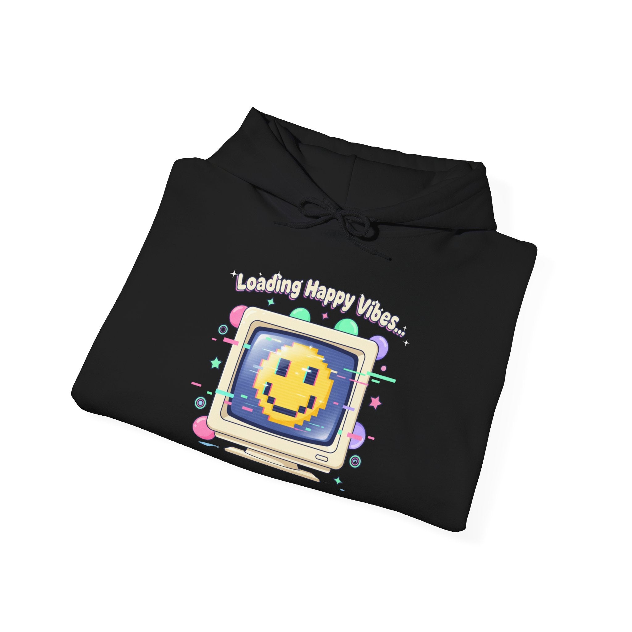 Virtual Pet Popup Hoodie | Y2K retro tech, pixel smile interface
