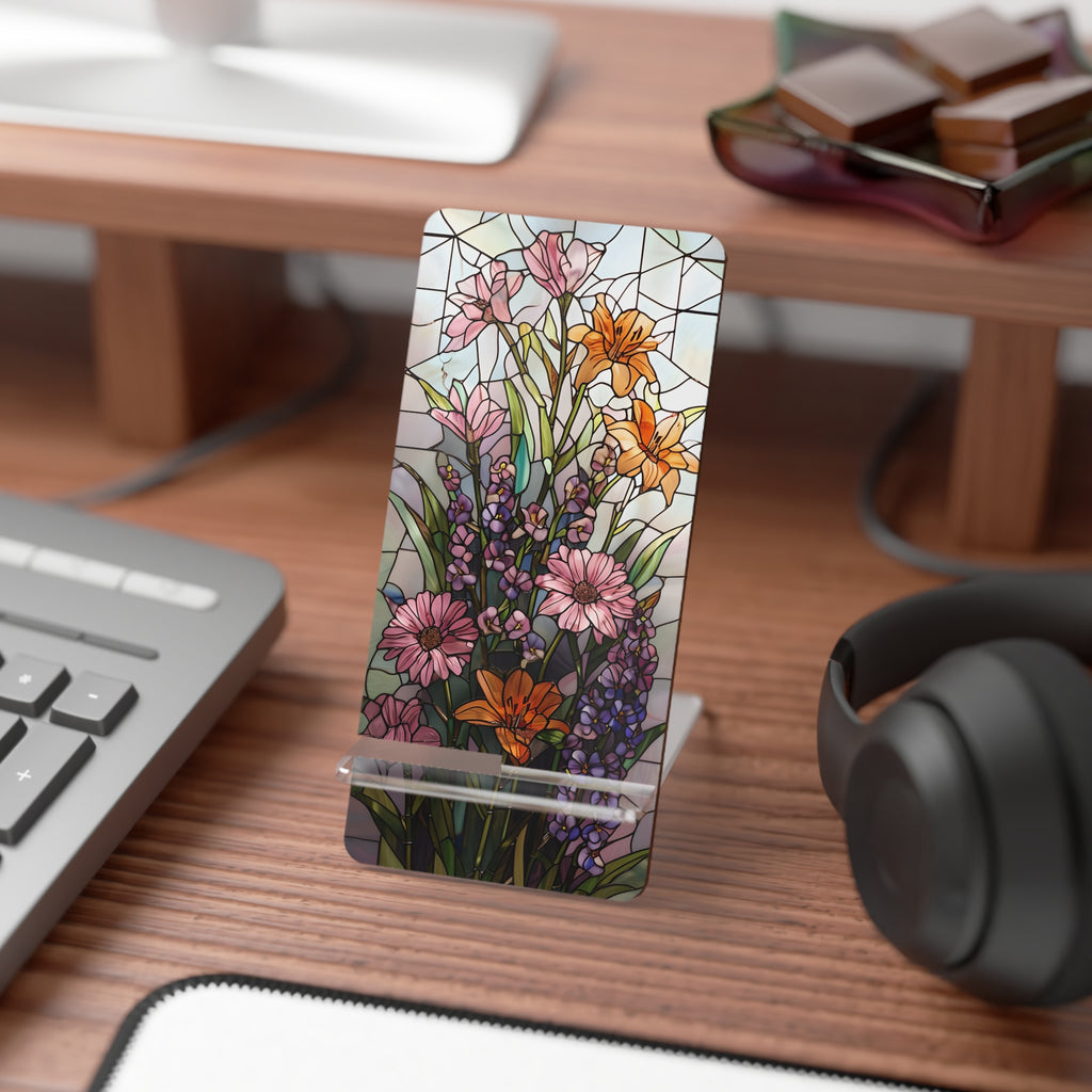 Stunning Floral Smartphone Stand, Cute Phone Holder, Desk Organizer Gift, Home Office Decor, Mother's Day Gift, Floral Design