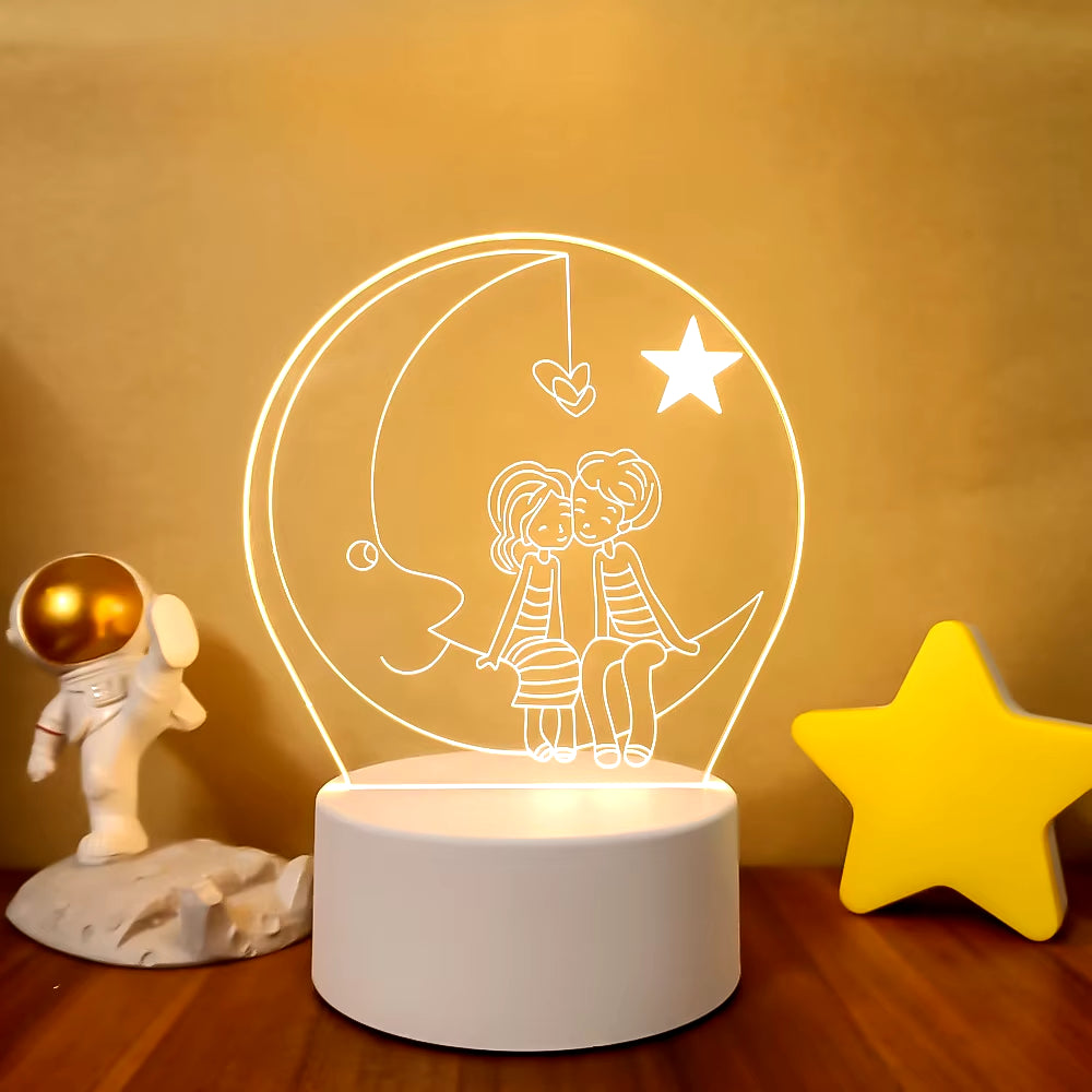 Transform Your Space with the 3D LED Night Light - A Creative Illusion Lamp for Home Decor