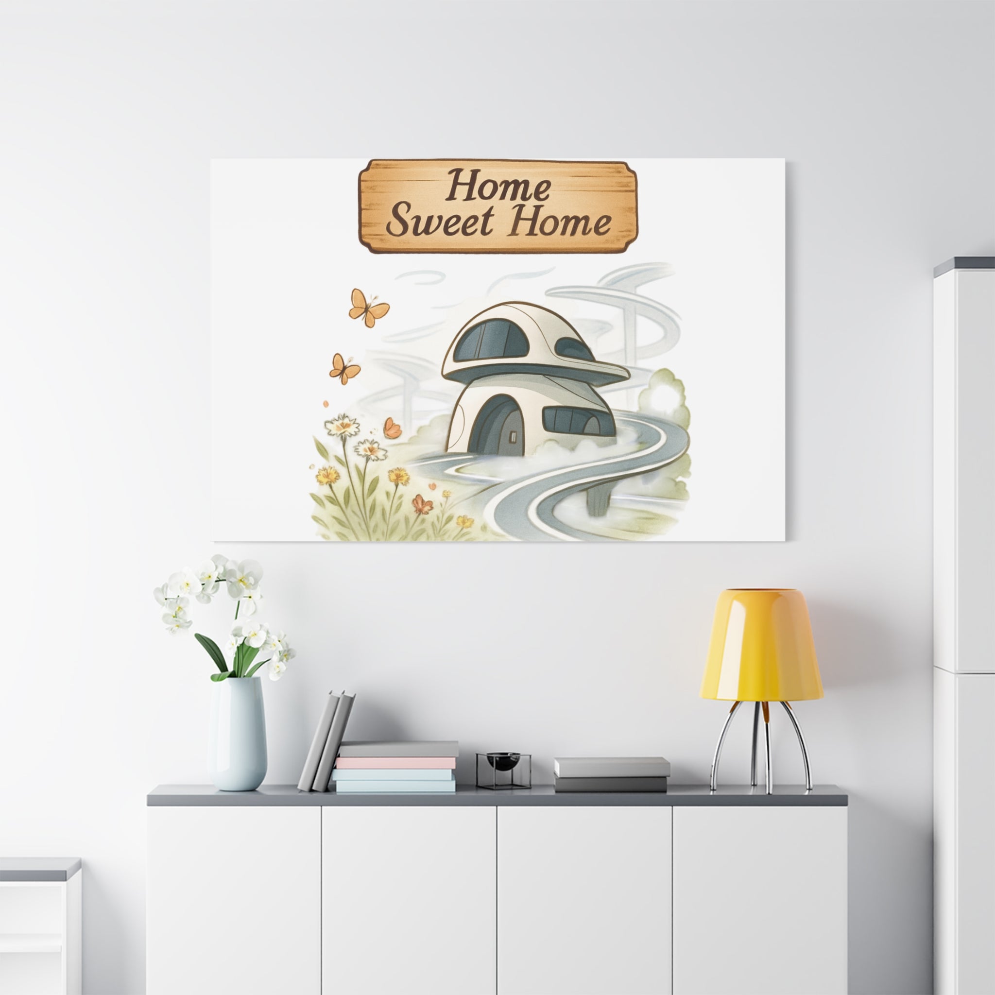 Home Sweet Home Canvas Wall Art — Cozy Cottage Matte Stretched Canvas