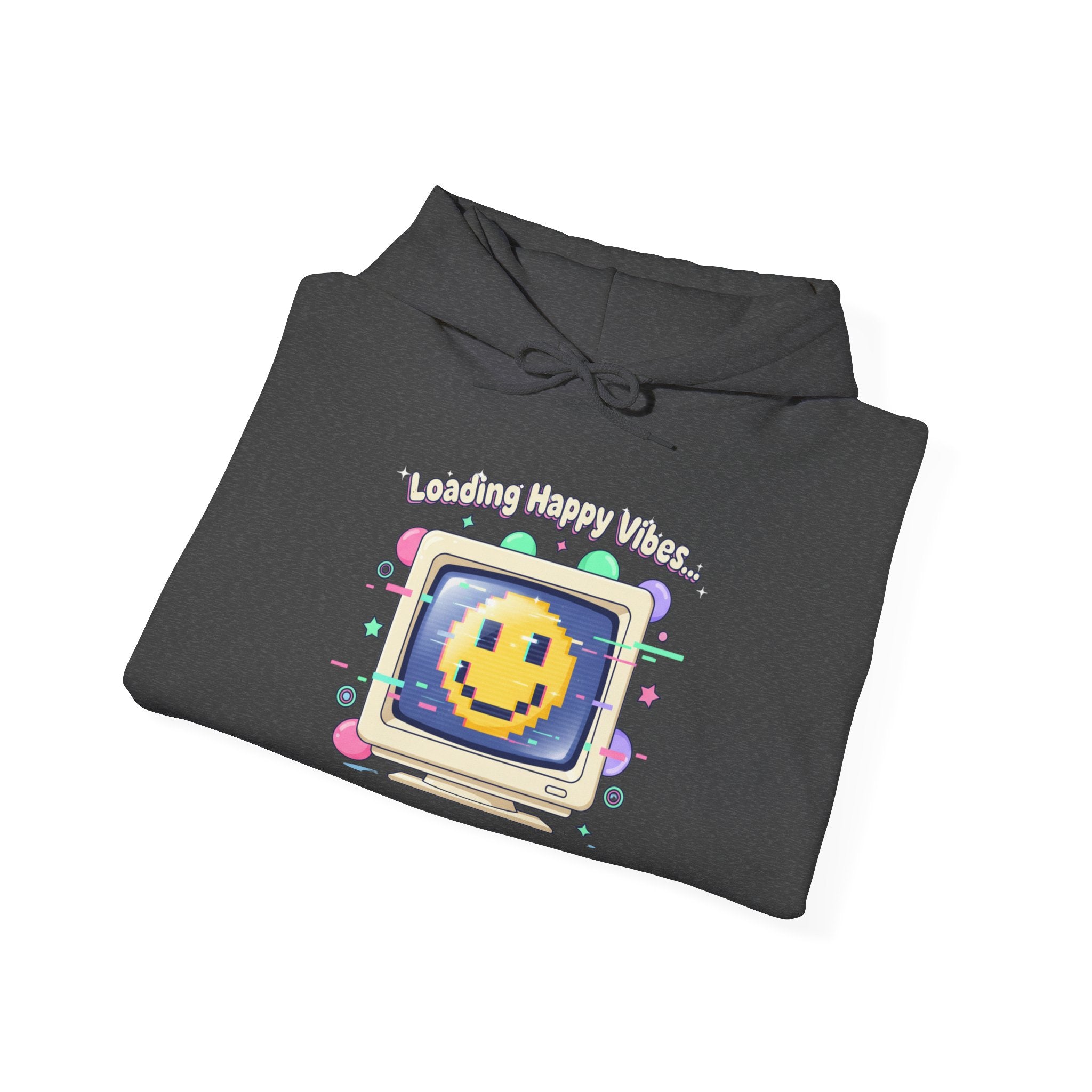 Virtual Pet Popup Hoodie | Y2K retro tech, pixel smile interface