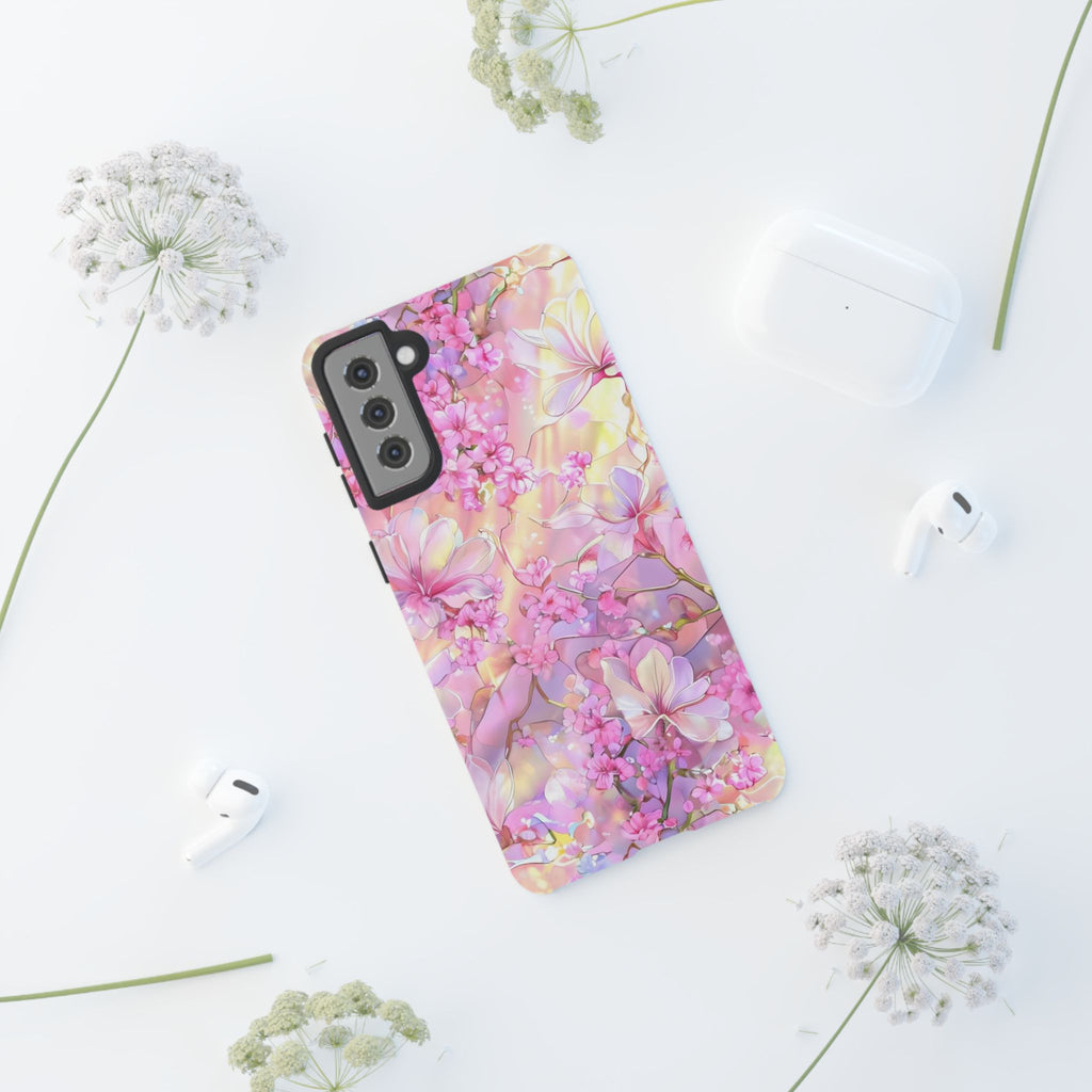 Floral Elegance Tough Phone Case – Dual-Layer Protection for iPhone 17/16/15 & Samsung | Glossy or Matte Finish | Morphesa
