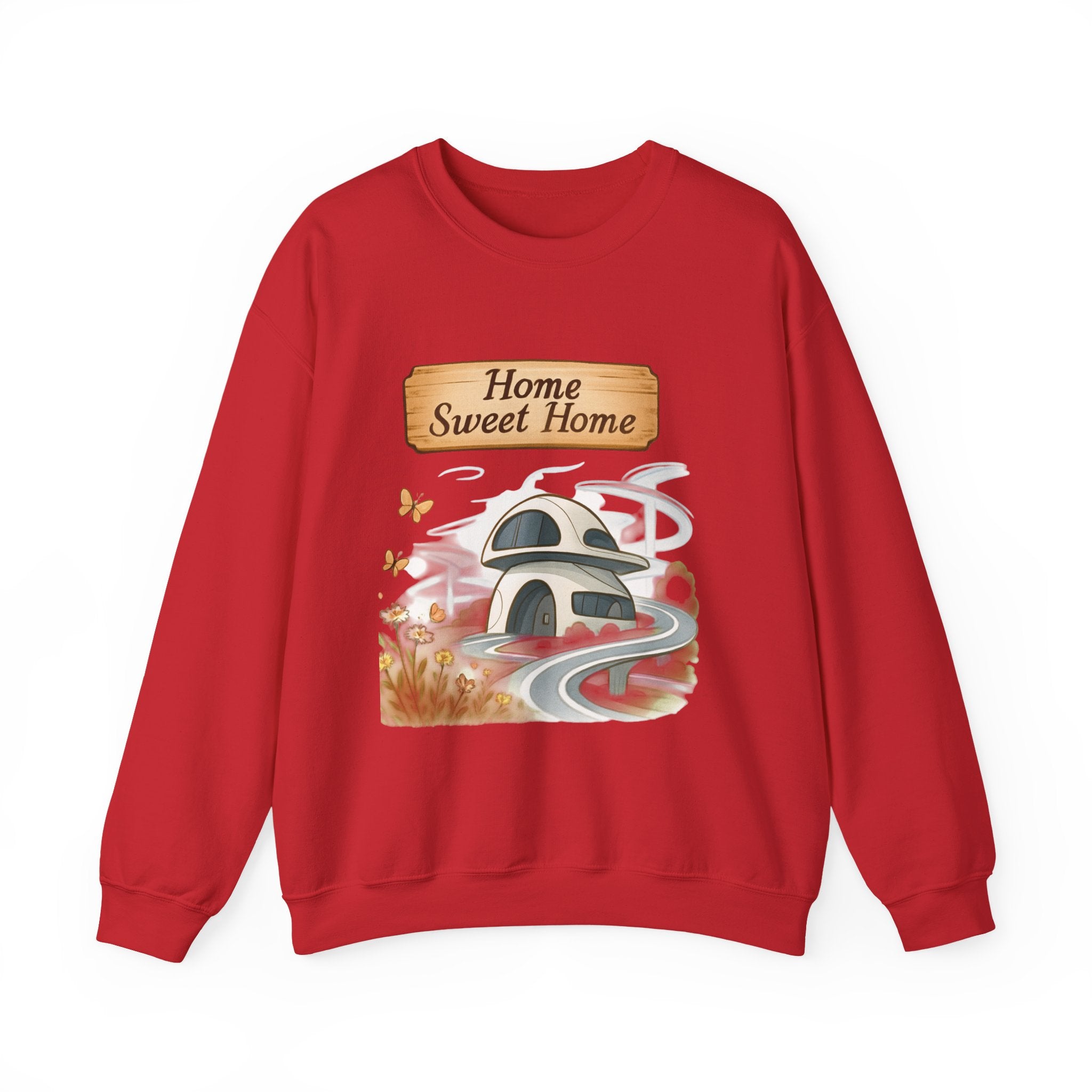 Crewneck Sweatshirt — “Home Sweet Home” Cozy Cottage Graphic