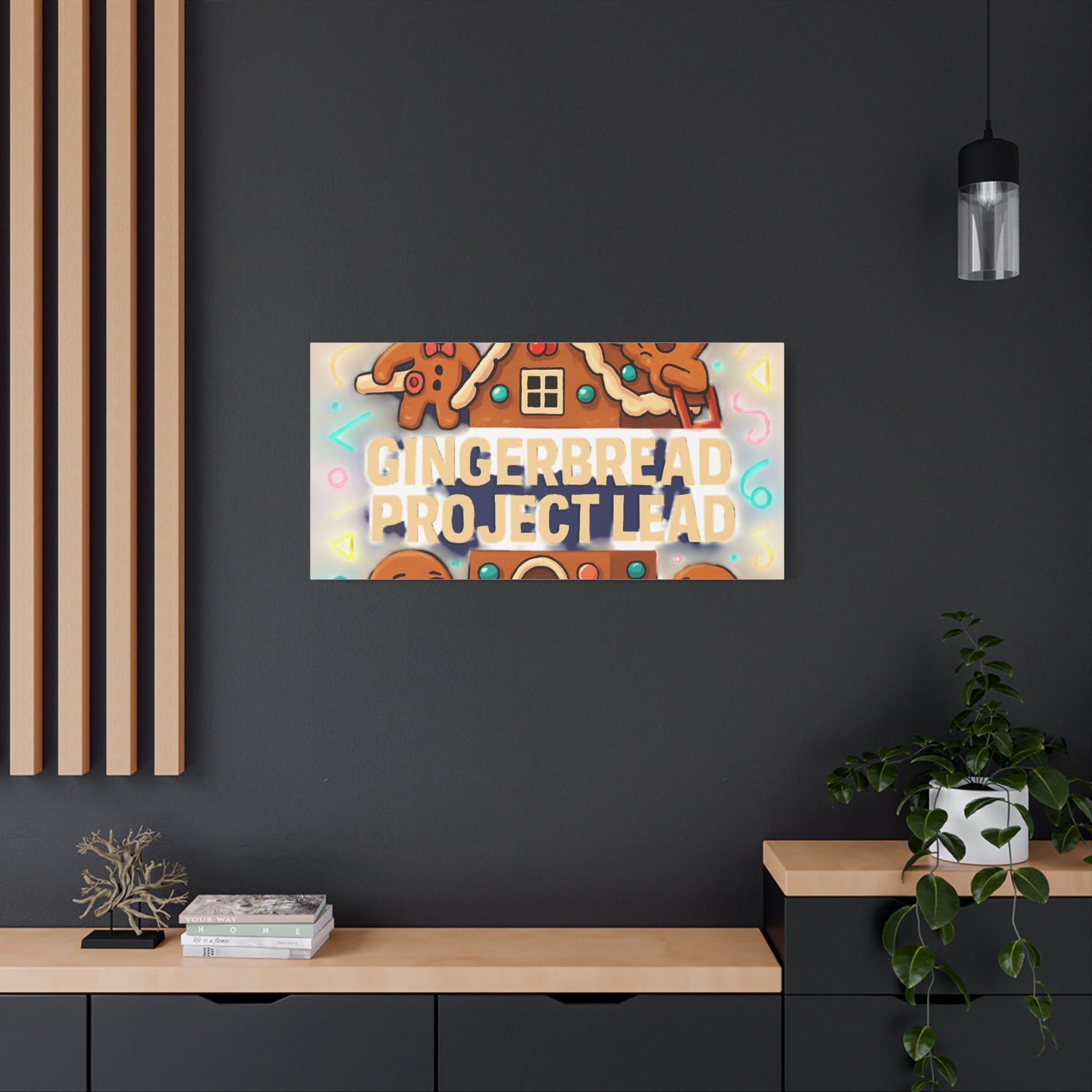 Gingerbread Project Lead Canvas Art — Holiday Kitchen Wall Decor