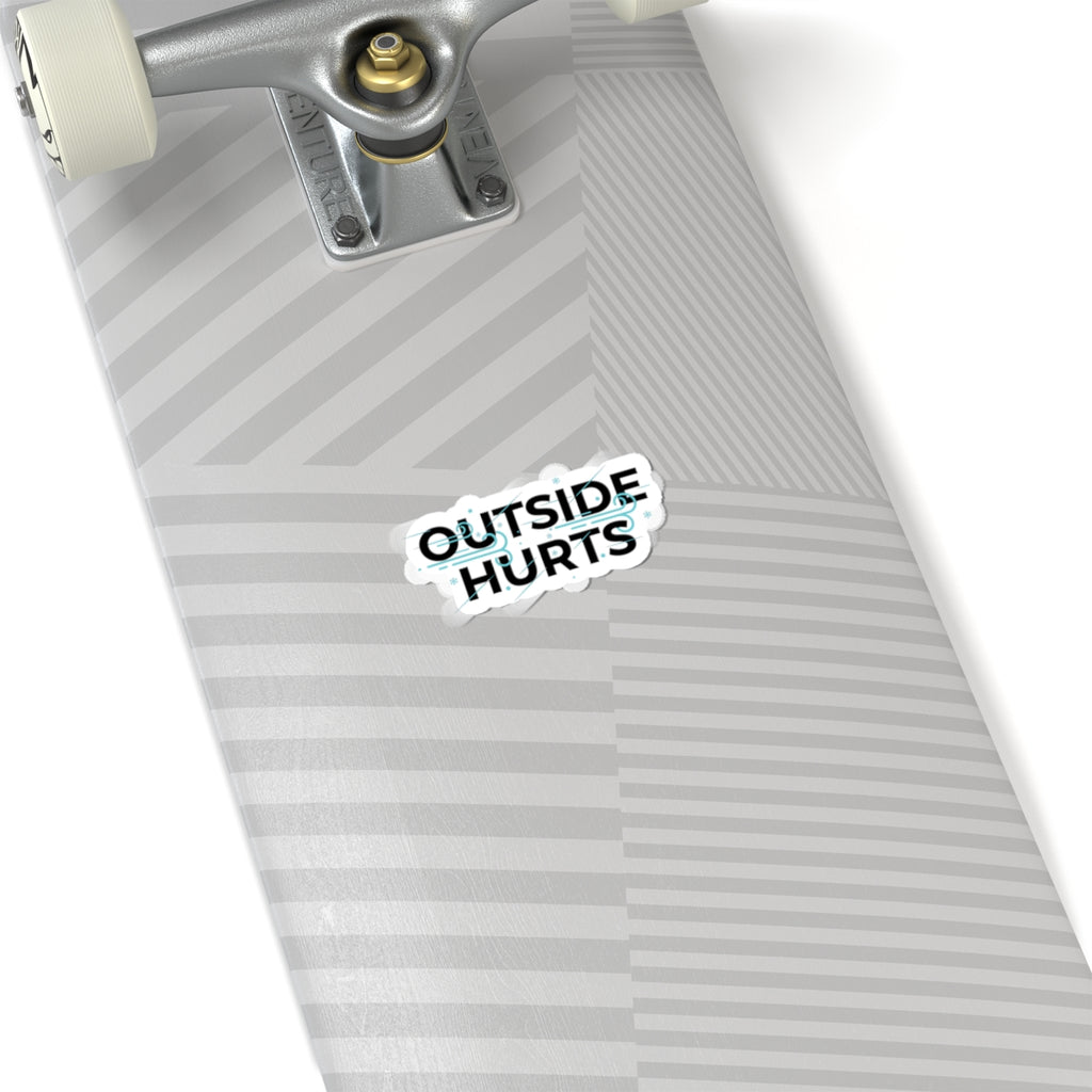 OUTSIDE HURTS Kiss-Cut Stickers | wind-chill minimalism, winter meme