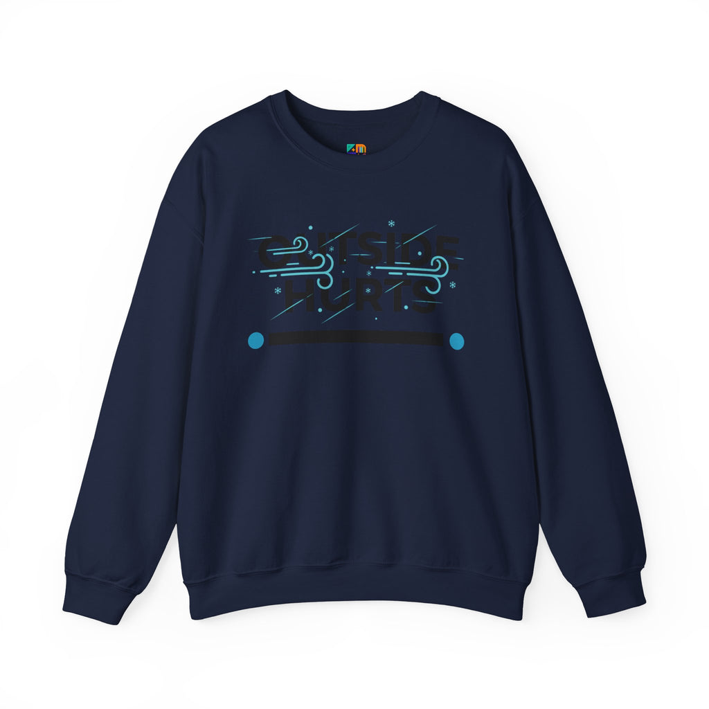 OUTSIDE HURTS Sweatshirt | Winter meme, Cold humor minimalist crewneck