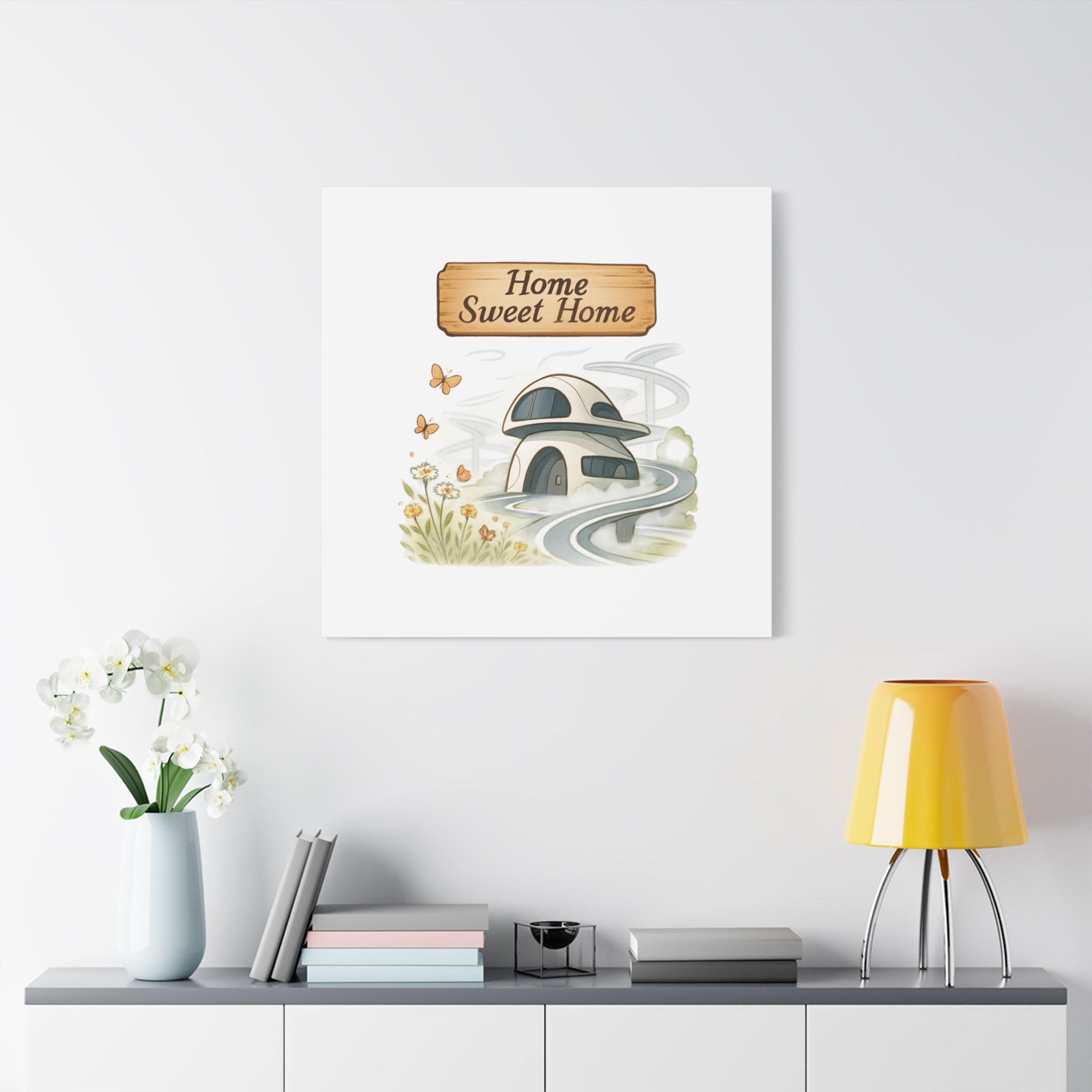 Home Sweet Home Canvas Wall Art — Cozy Cottage Matte Stretched Canvas