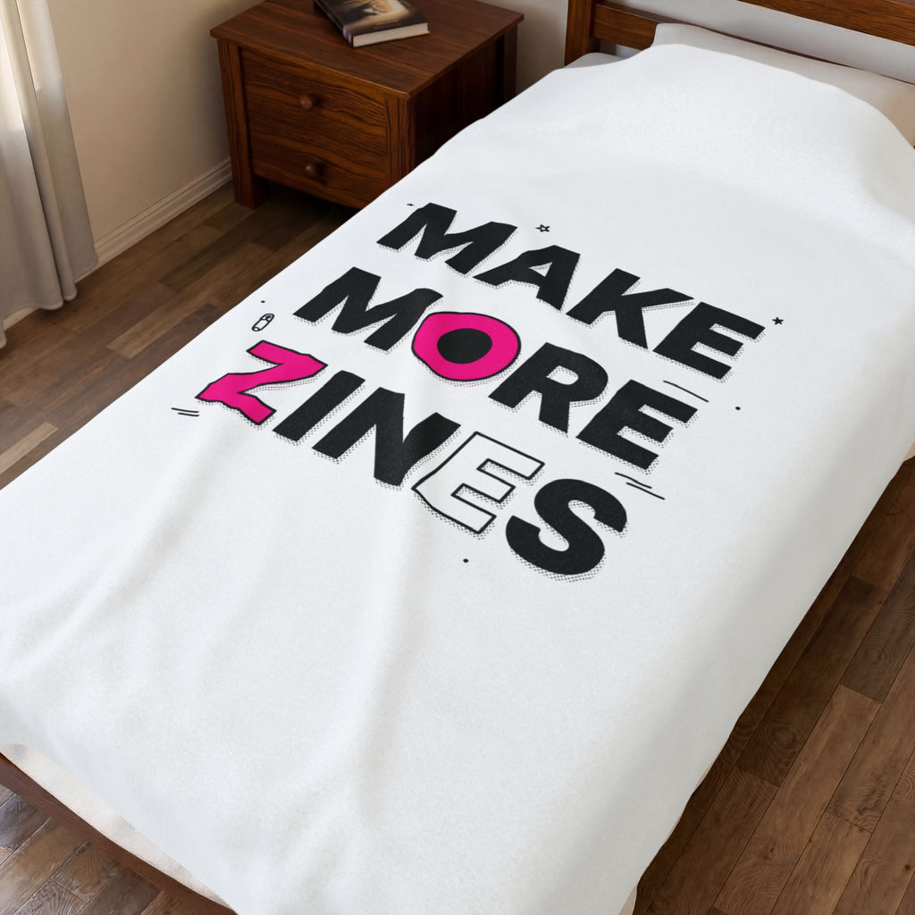 Make More Zines Blanket | ransom collage, zine style cutout letters