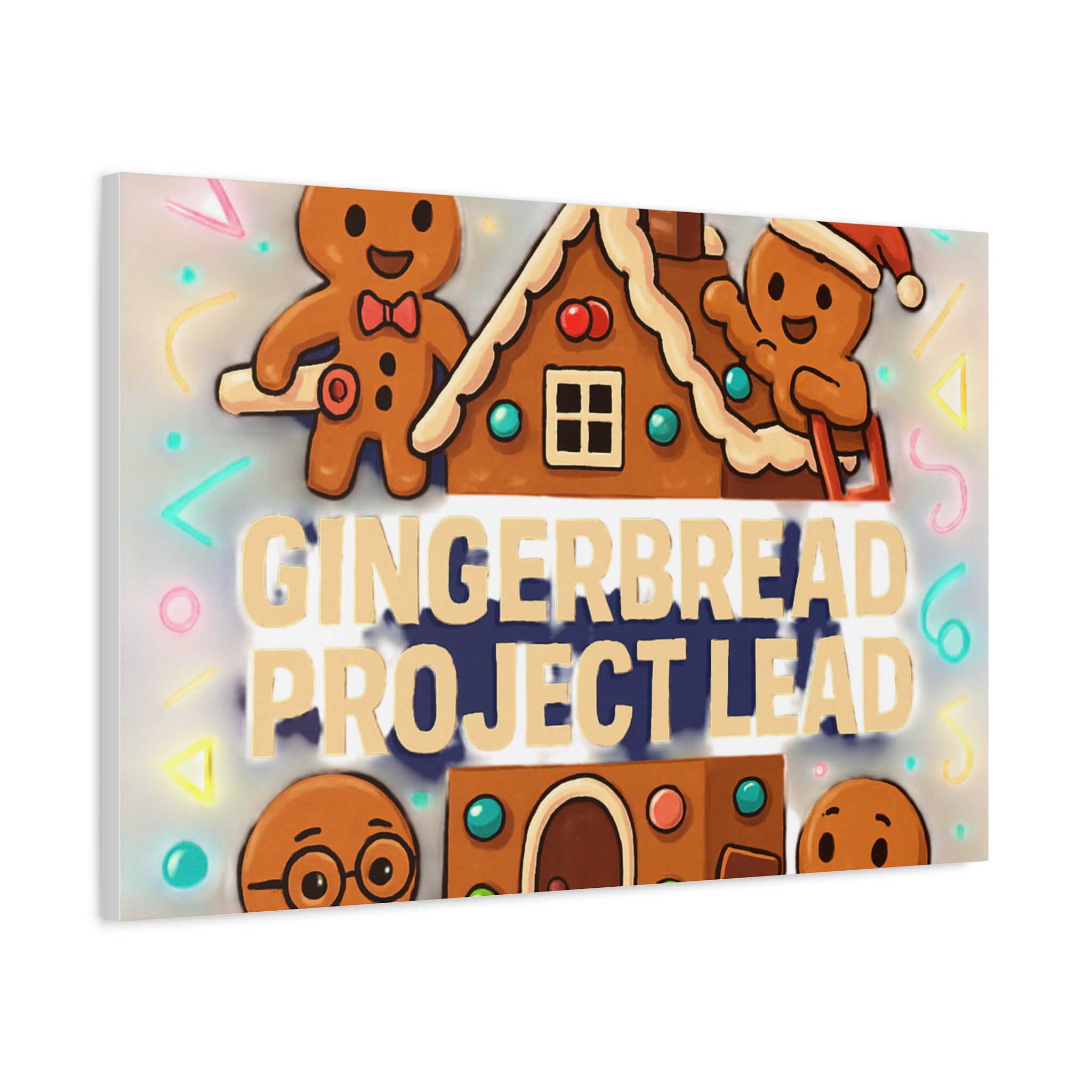 Gingerbread Project Lead Canvas Art — Holiday Kitchen Wall Decor