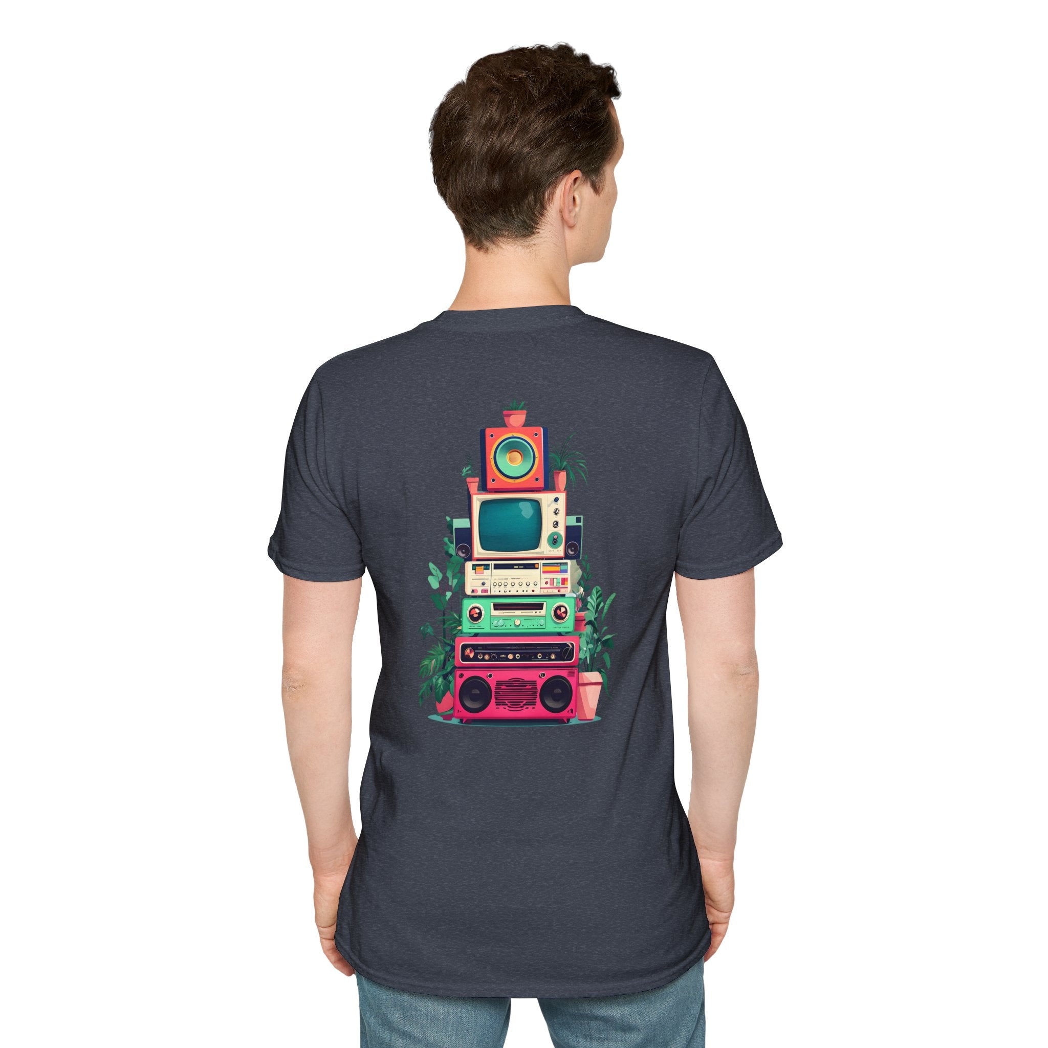 Retro Beach Vibes Unisex Softstyle T-Shirt, Casual Summer Tee, Vintage Style Shirt, Music Lover Gift, Relaxed Fit Apparel