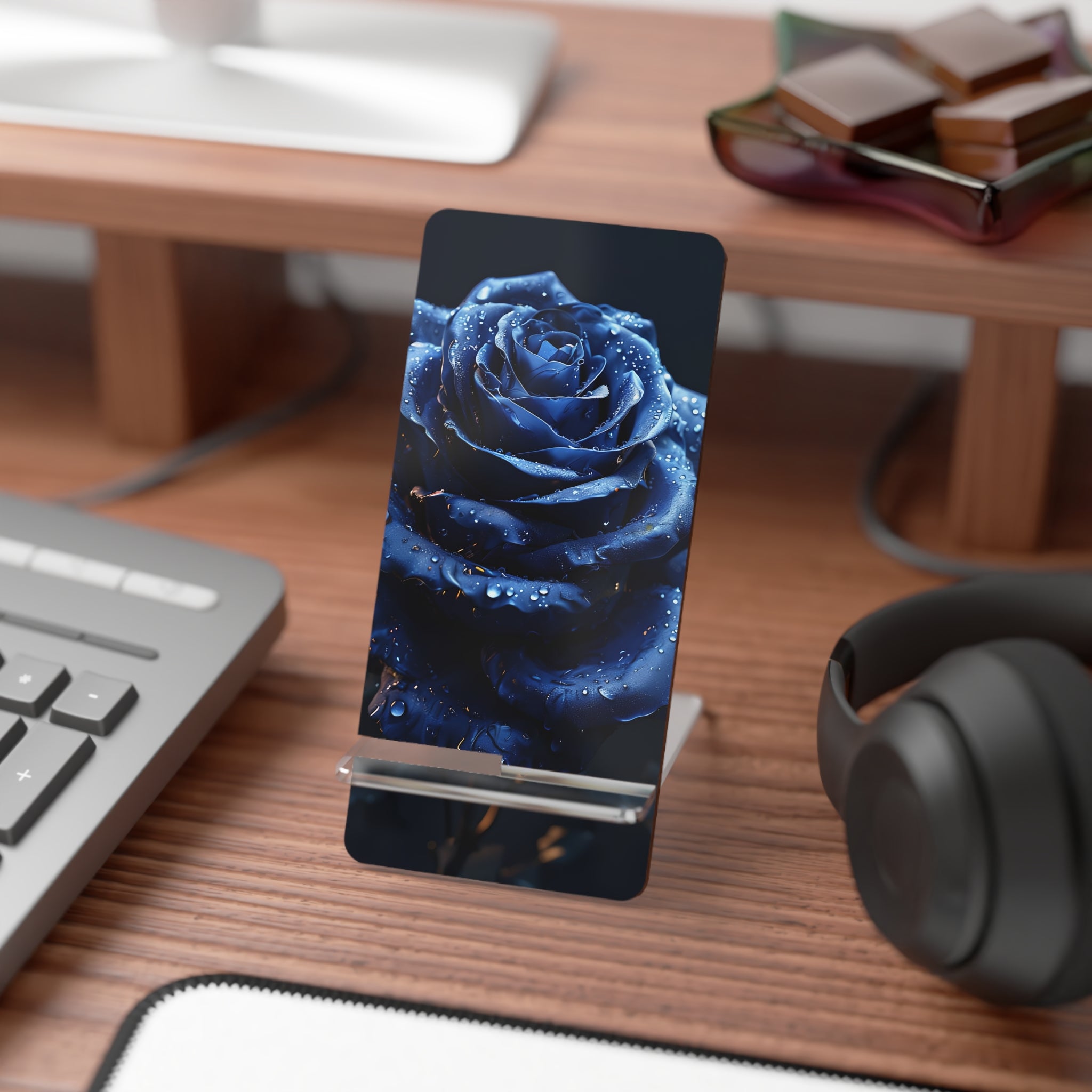 Elegant Rose Smartphone Stand, Decorative Mobile Display, Gifts for Her, Home Office Decor, Floral Phone Holder, Birthday Present
