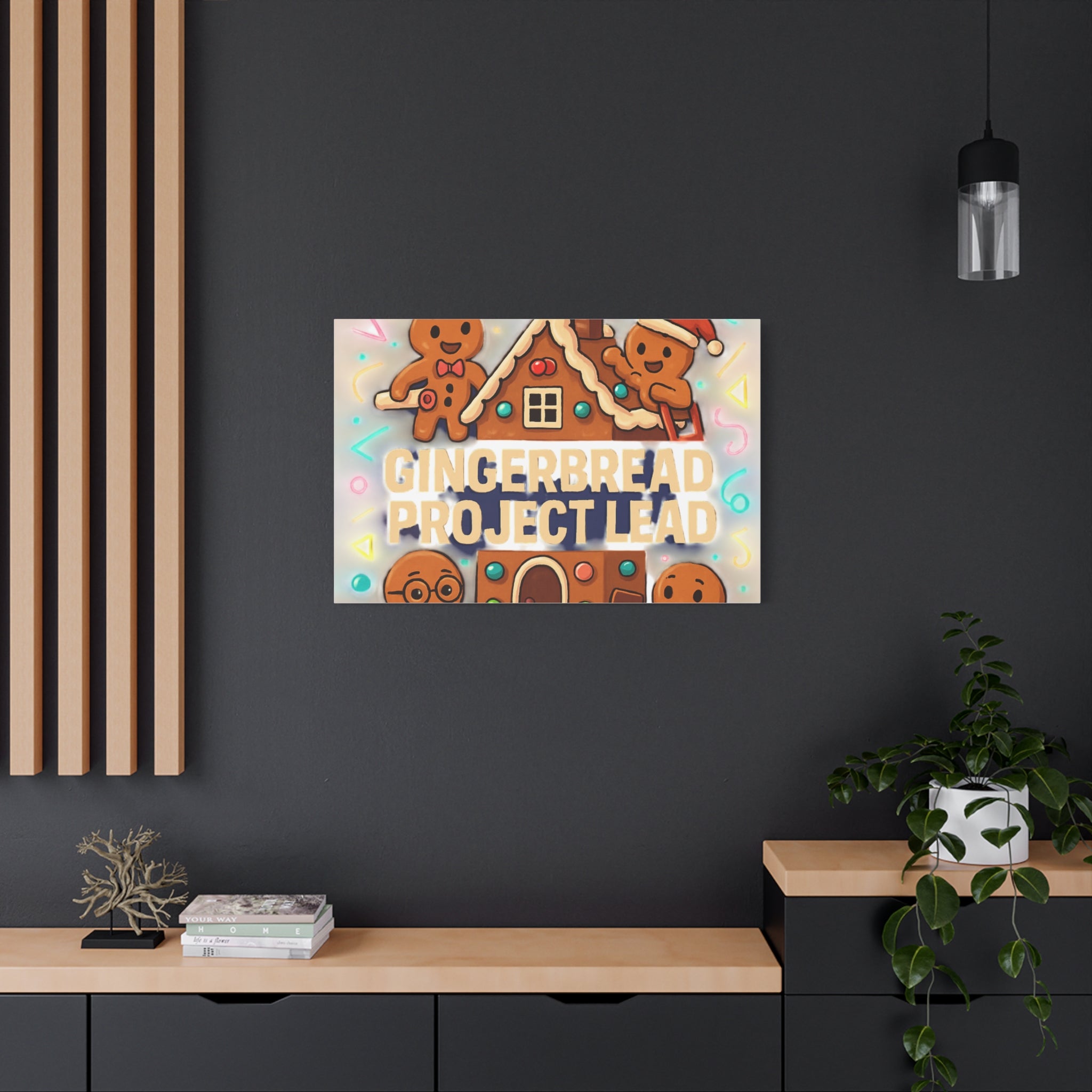 Gingerbread Project Lead Canvas Art — Holiday Kitchen Wall Decor