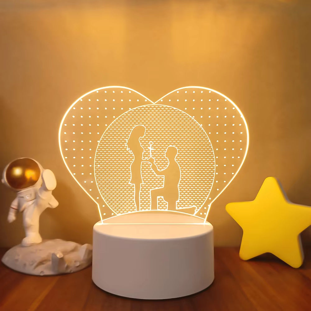 Transform Your Space with the 3D LED Night Light - A Creative Illusion Lamp for Home Decor