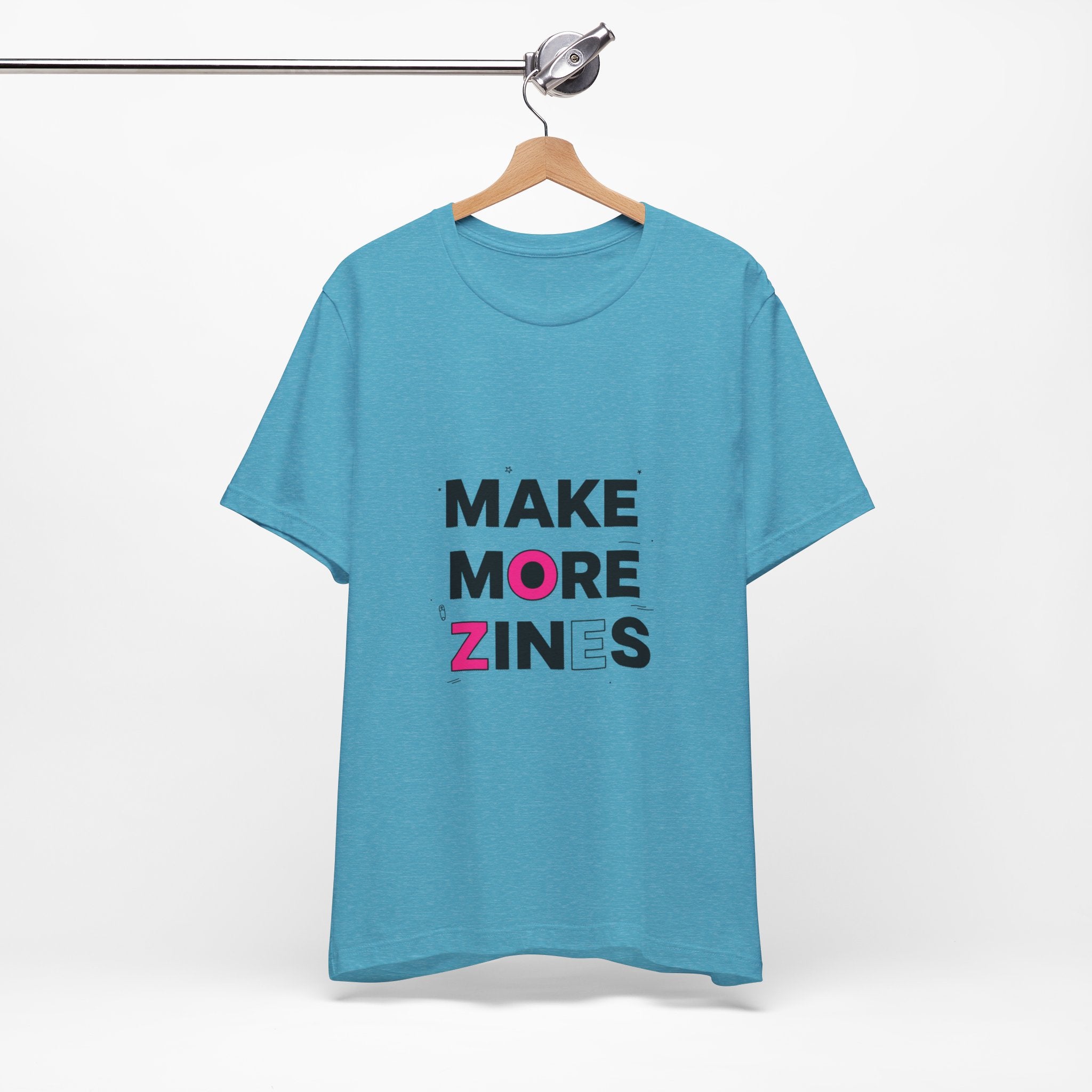 MAKE MORE ZINES Tee | ransom collage shirt, zine style cutout letters