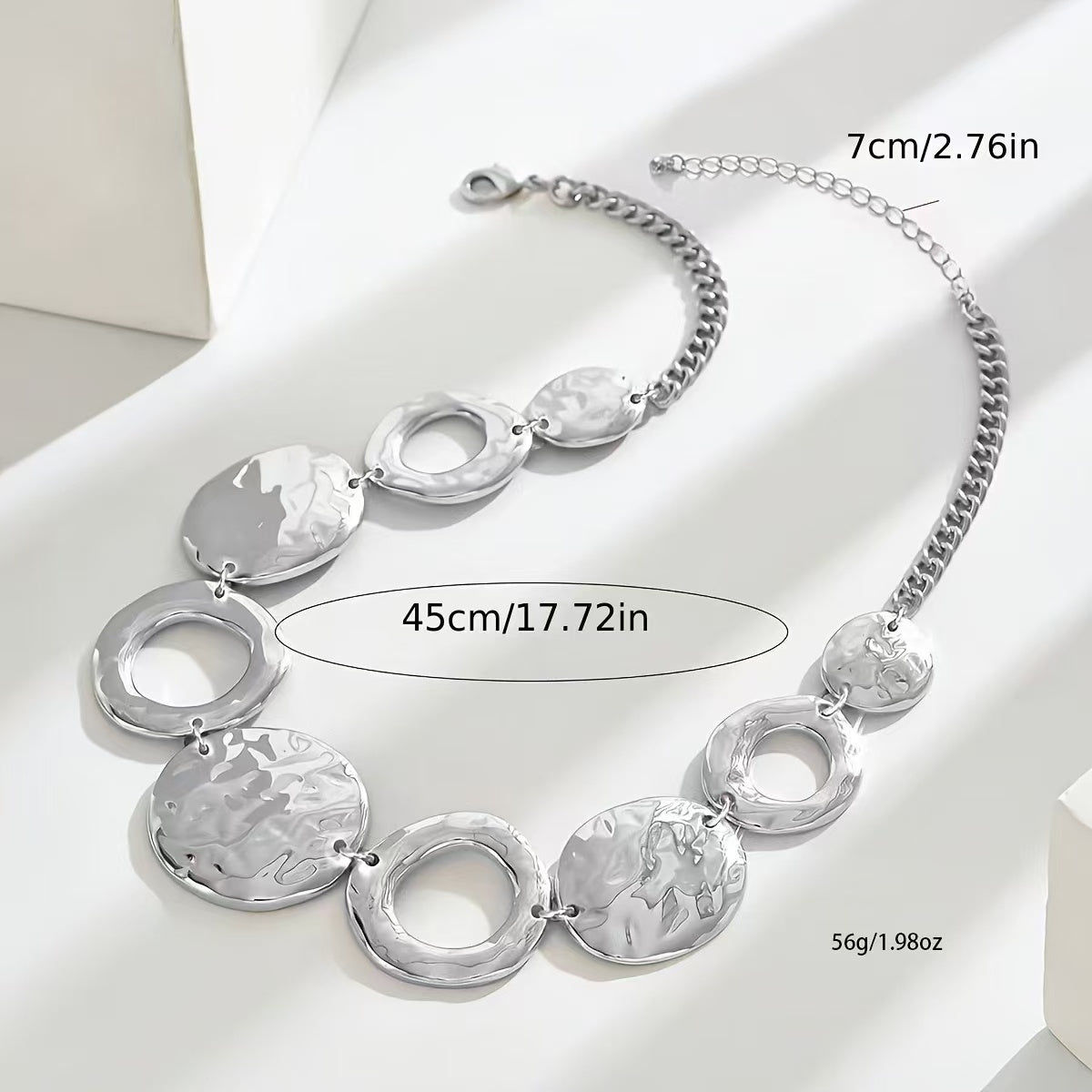 Elevate Your Style with the Lxalry Handmade Silver Geometric Pendant Necklace - A Chic Layered Jewelry Piece for Every Occasion