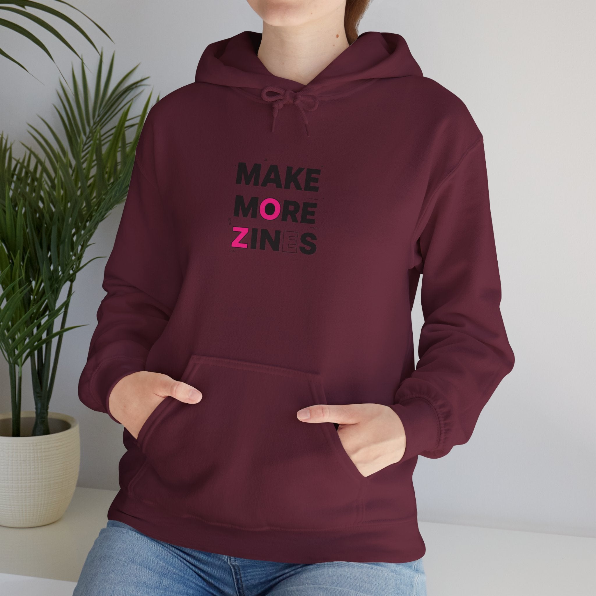 Make More Zines Hoodie | ransom collage, cutout letters design