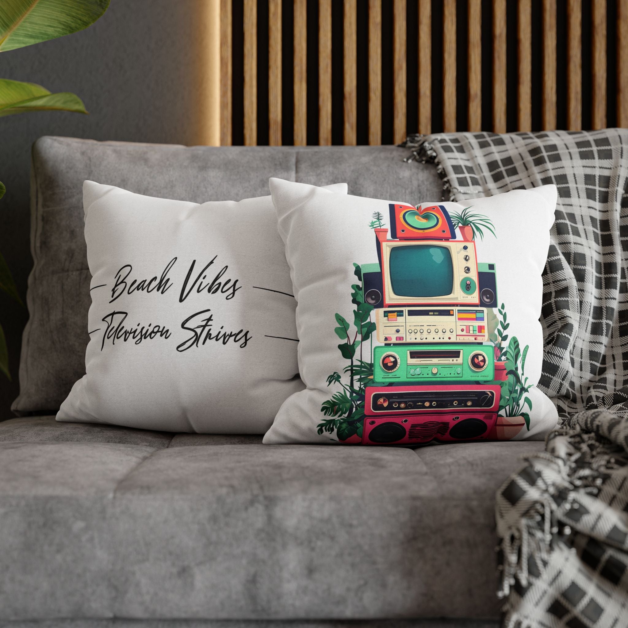 Spun Polyester Square Pillowcase