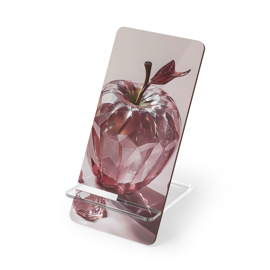 Elegant Phone Stand, Crystal Apple Design, Smartphone Holder for Home & Desk, Perfect Gift for Tech Lovers, Office Decor, Modern Accessories