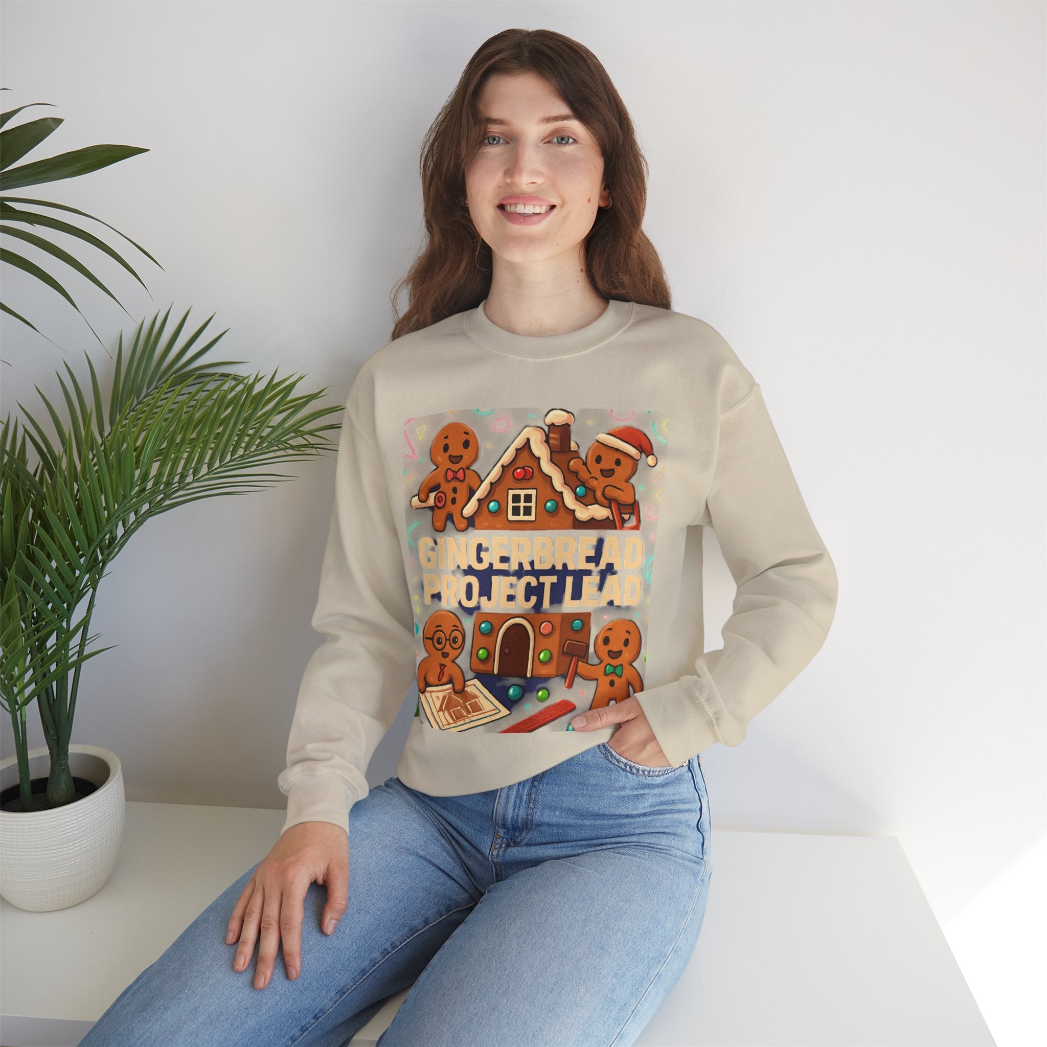 Gingerbread Project Lab Sweatshirt — Cute Holiday Cookie House Crewneck