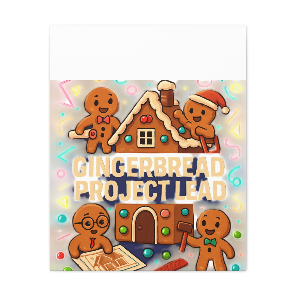 Gingerbread Project Lead Canvas Art — Holiday Kitchen Wall Decor