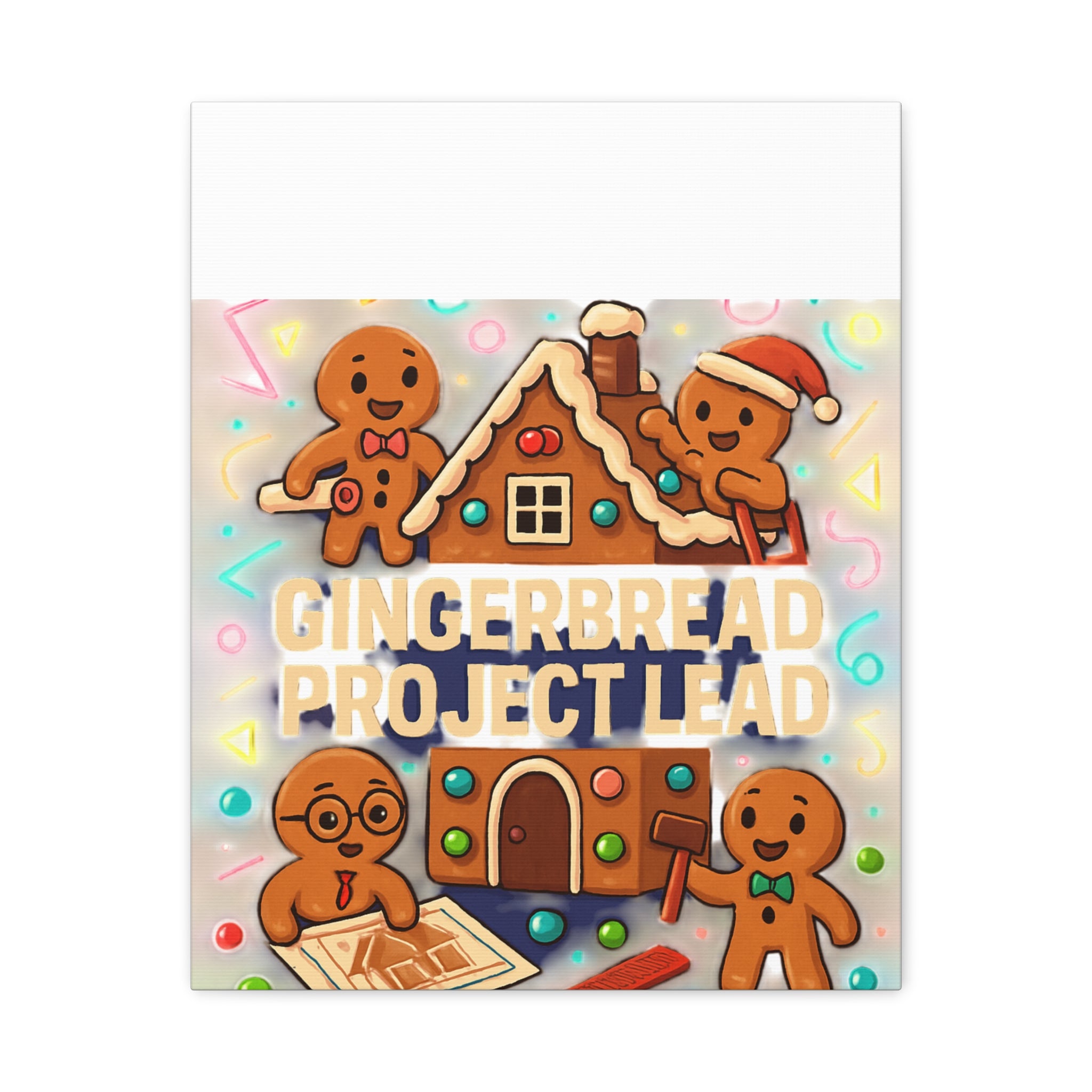 Gingerbread Project Lead Canvas Art — Holiday Kitchen Wall Decor