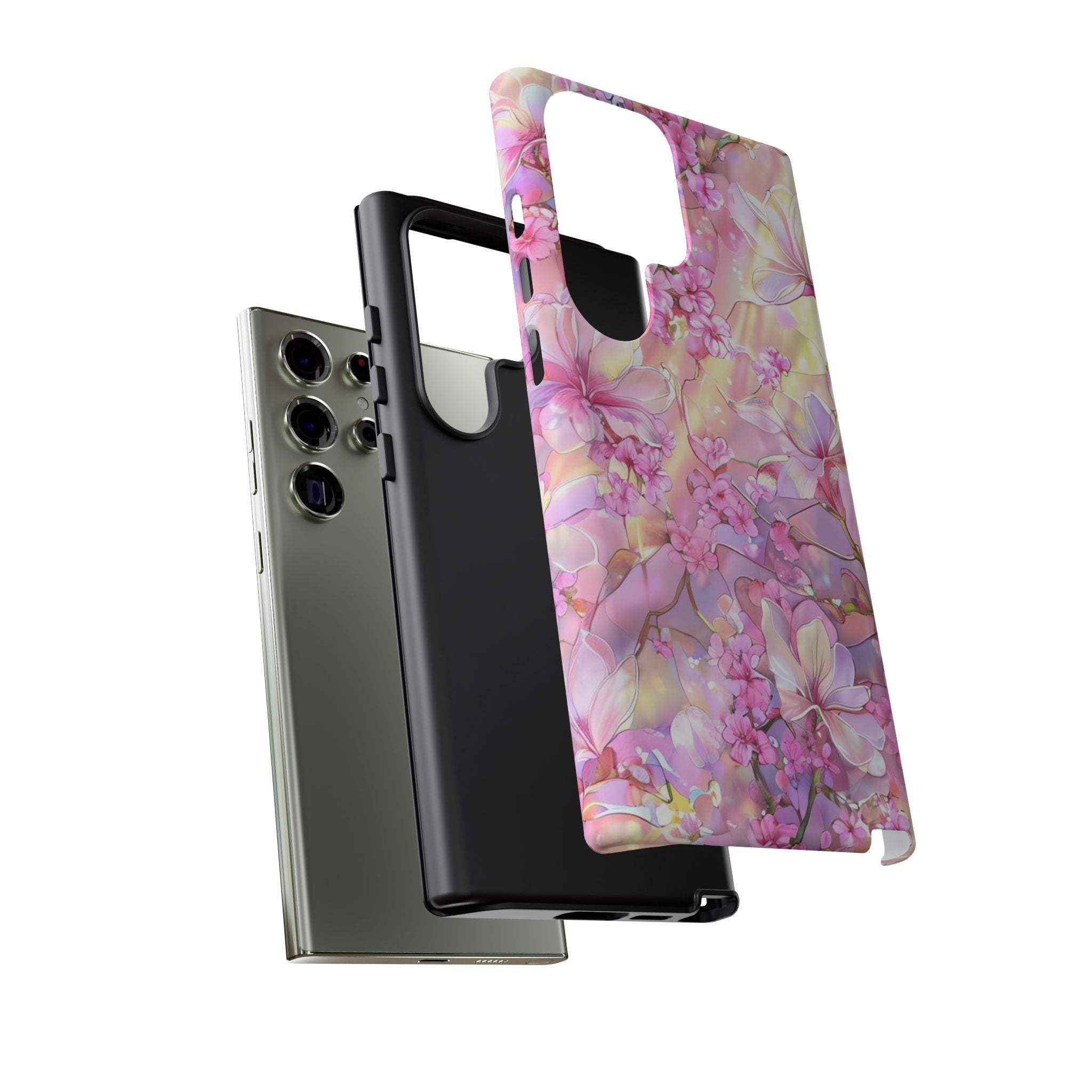 Floral Elegance Tough Phone Case – Dual-Layer Protection for iPhone 17/16/15 & Samsung | Glossy or Matte Finish | Morphesa