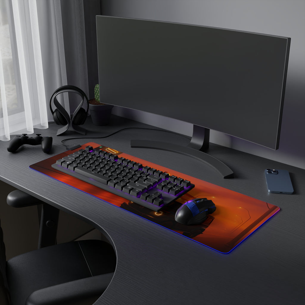 Retro Diner RGB Gaming Mouse Pad Neon LED Desk Mat Arcade Aesthetic Setup Gamer Gift Large Mousepad for Office and Desk Decor